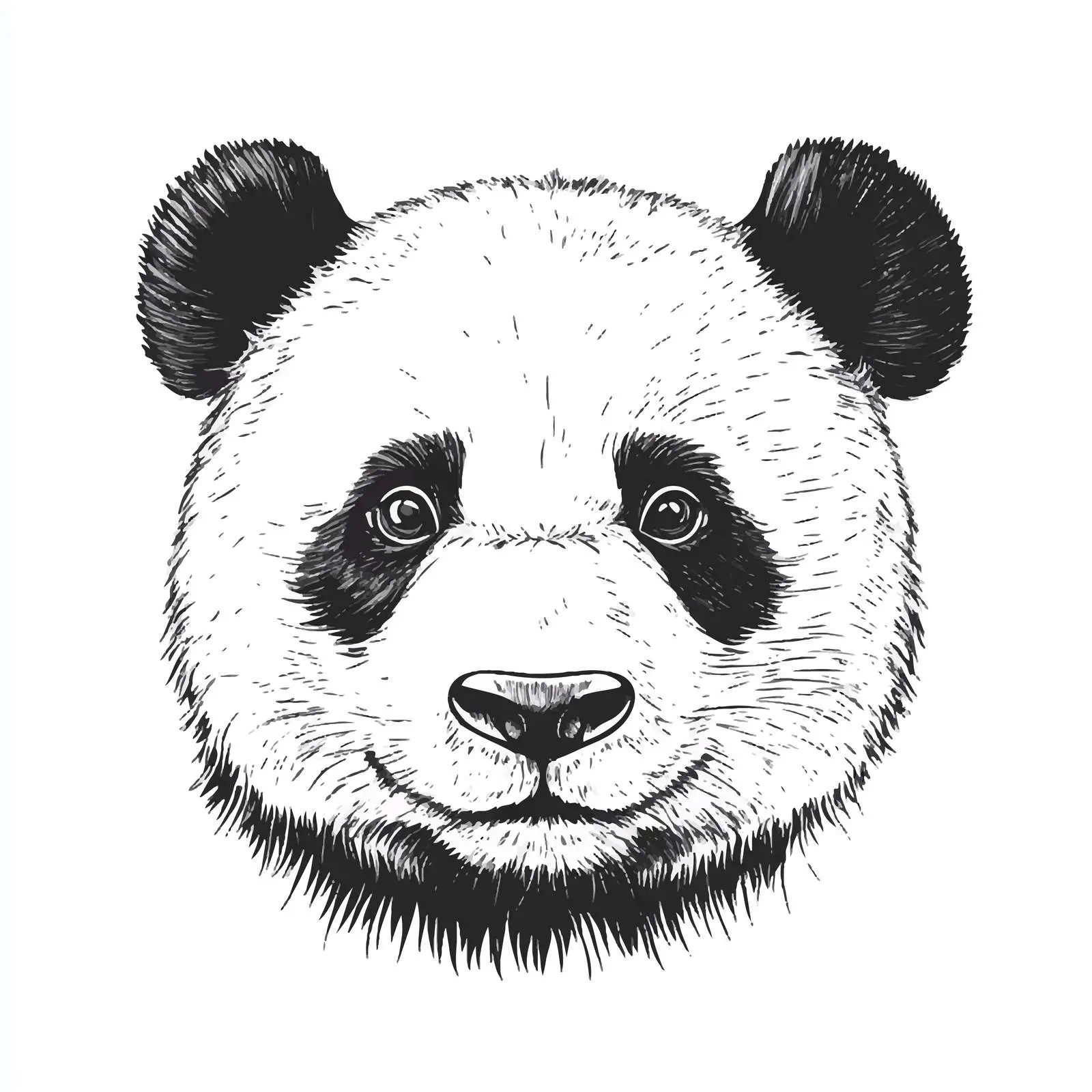 Cute Hand-Drawn Panda Face Illustration — free download from Dotvec