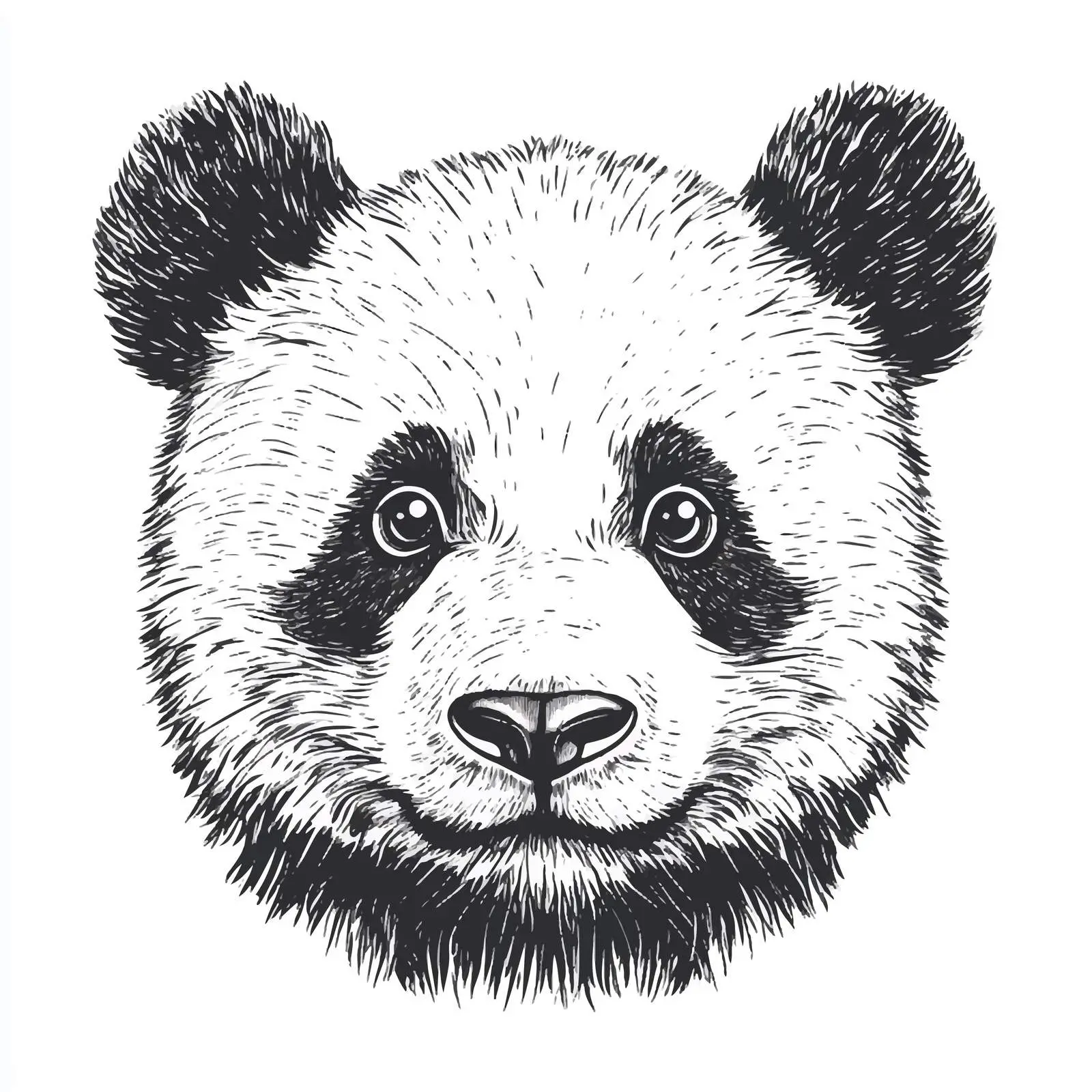 Cute Hand-Drawn Panda Face Illustration — free download from Dotvec
