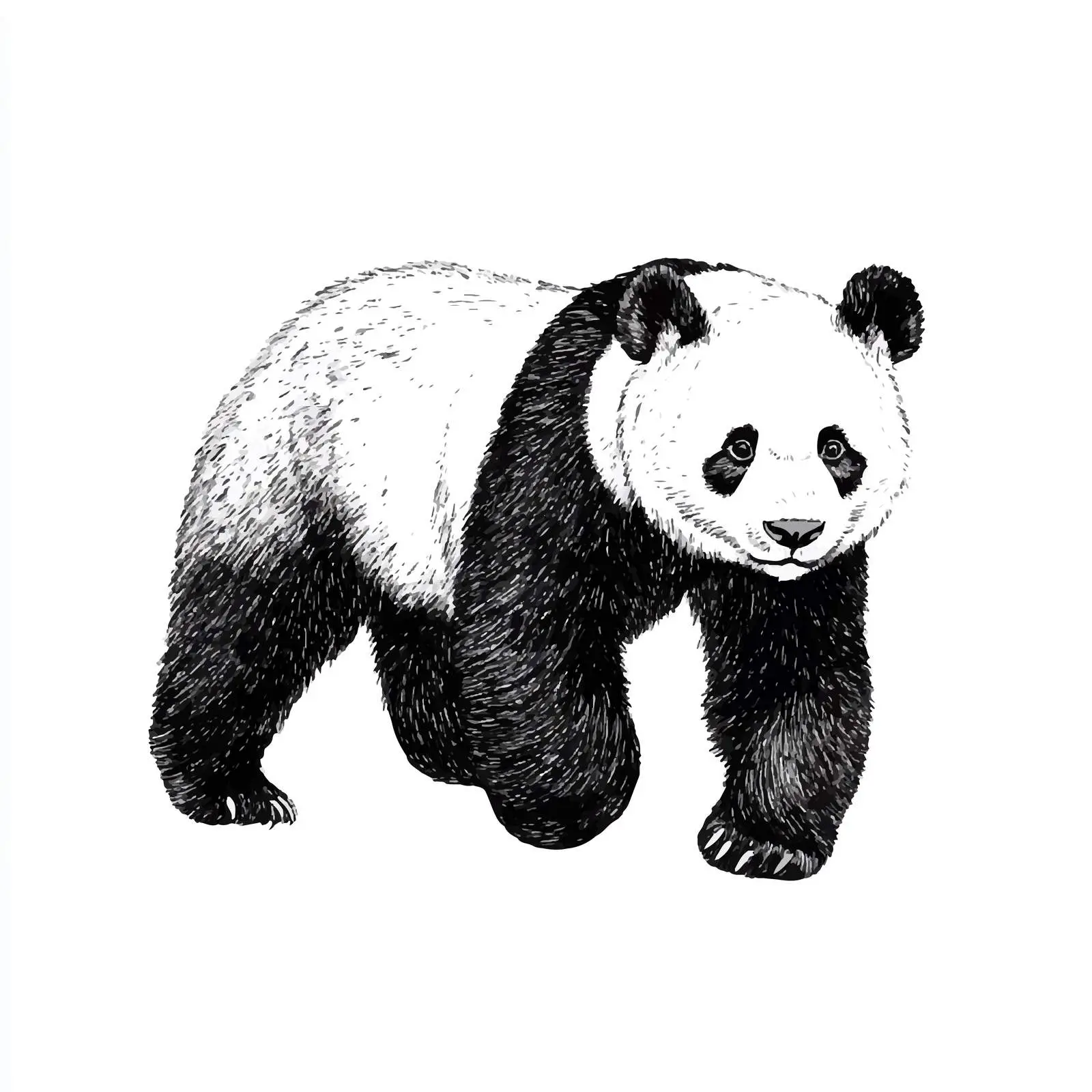 Hand-Drawn Panda Sketch on White Background — free download from Dotvec