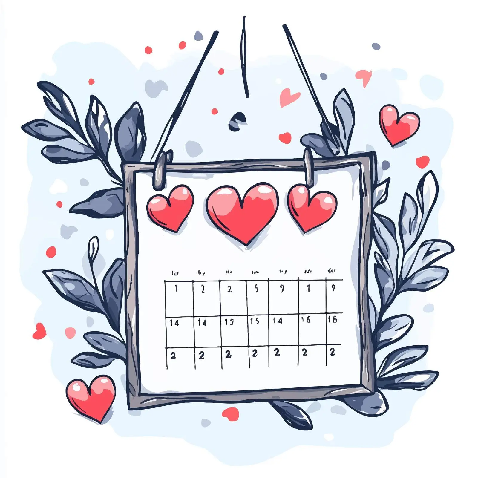 Hand-Drawn Wall Calendar Sketch Illustration — free download from Dotvec