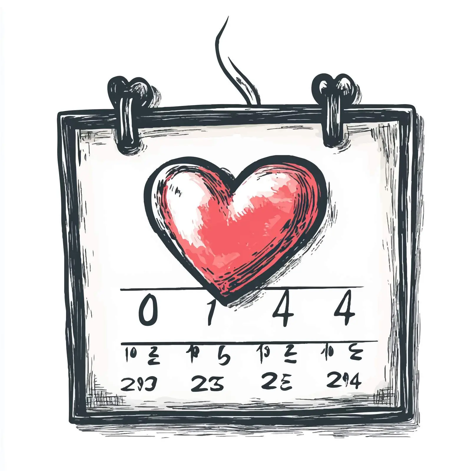 Hand-Drawn Wall Calendar Sketch on White Background — free download from Dotvec