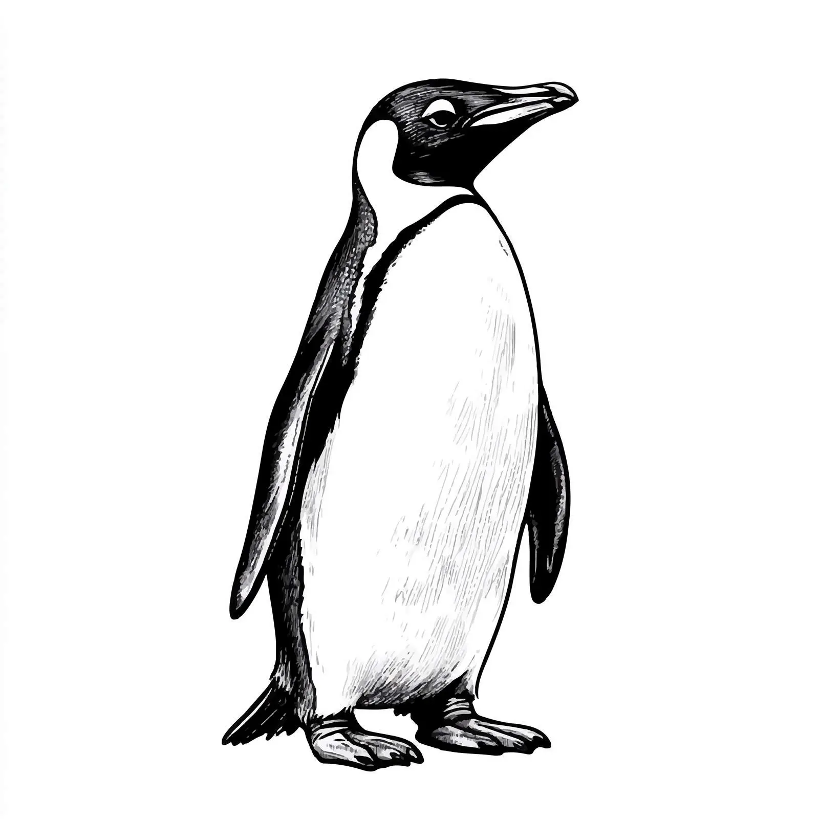 Hand-Drawn Penguin Sketch on White Background — free download from Dotvec