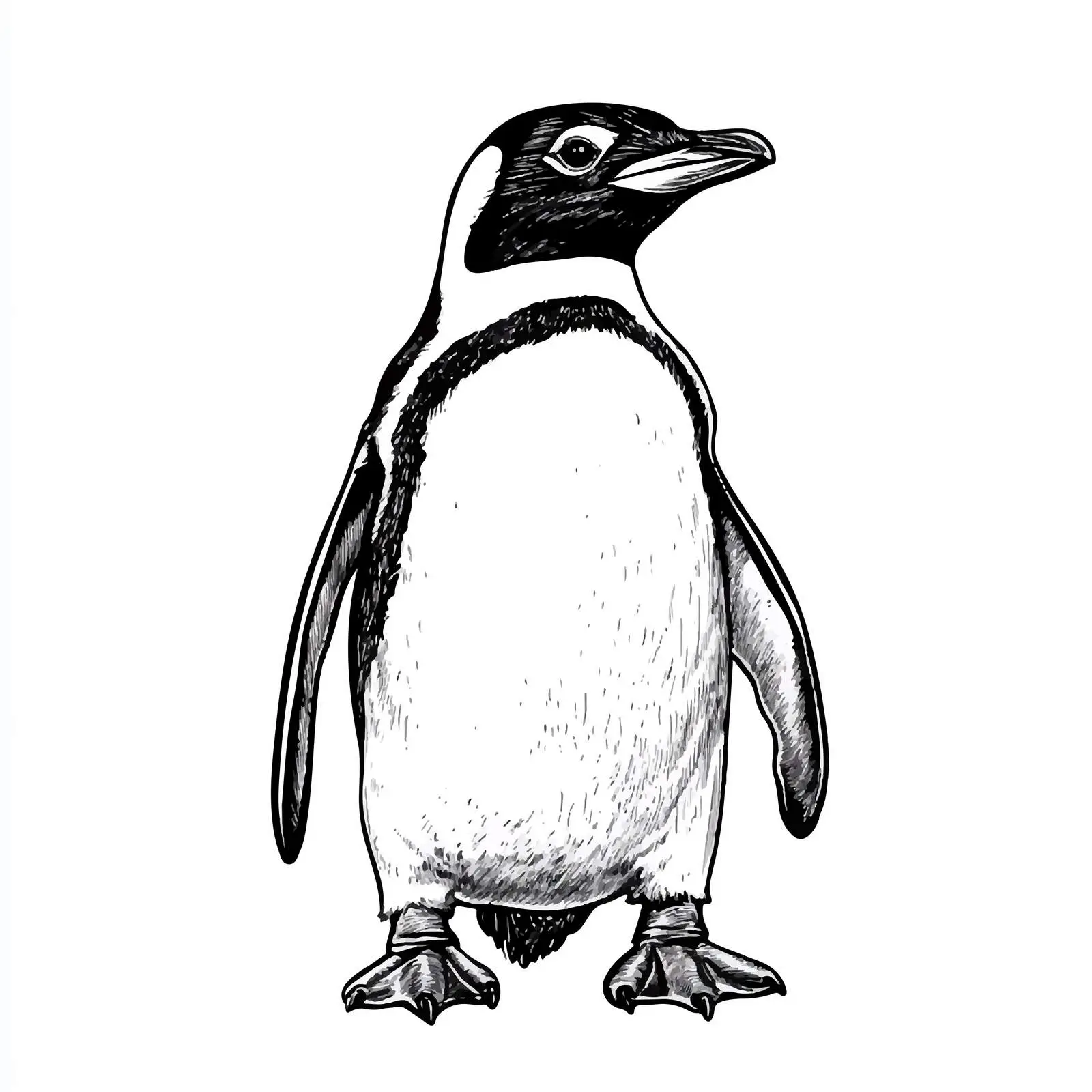 Hand-Drawn Penguin Sketch on White Background — free download from Dotvec