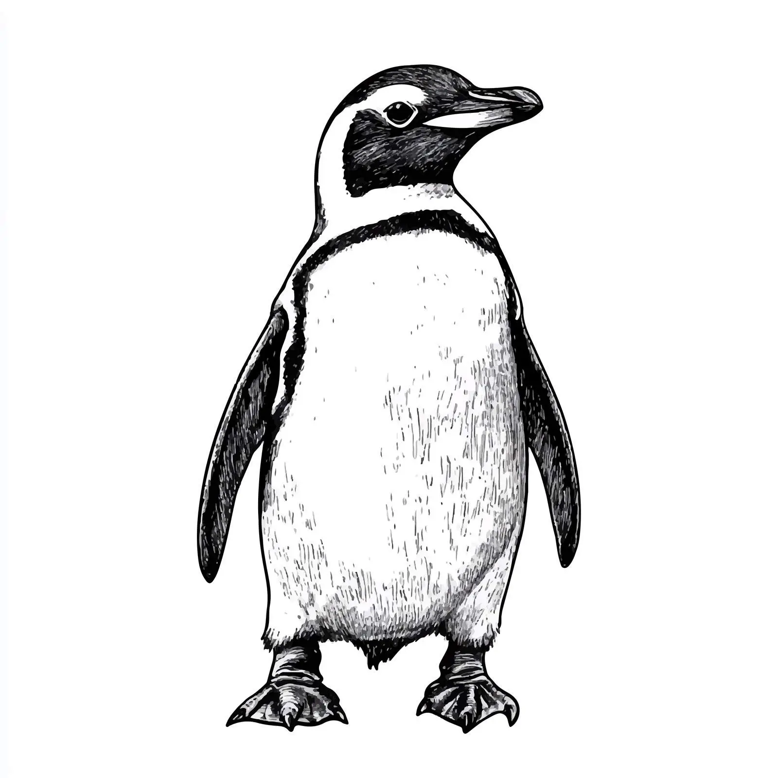 Hand-Drawn Penguin Sketch on White Background — free download from Dotvec