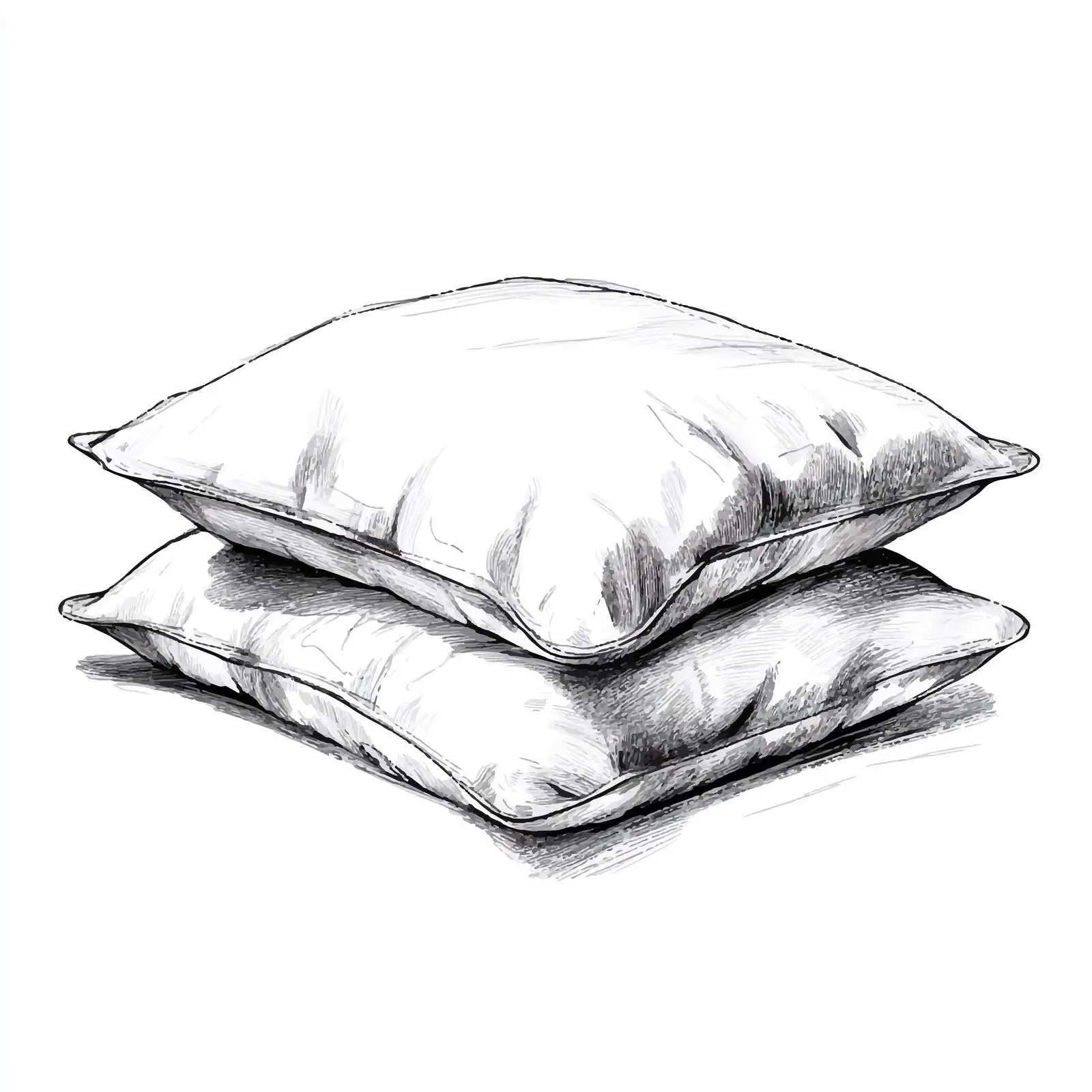 Hand-Drawn Sketch of Decorative Pillows — free download from Dotvec