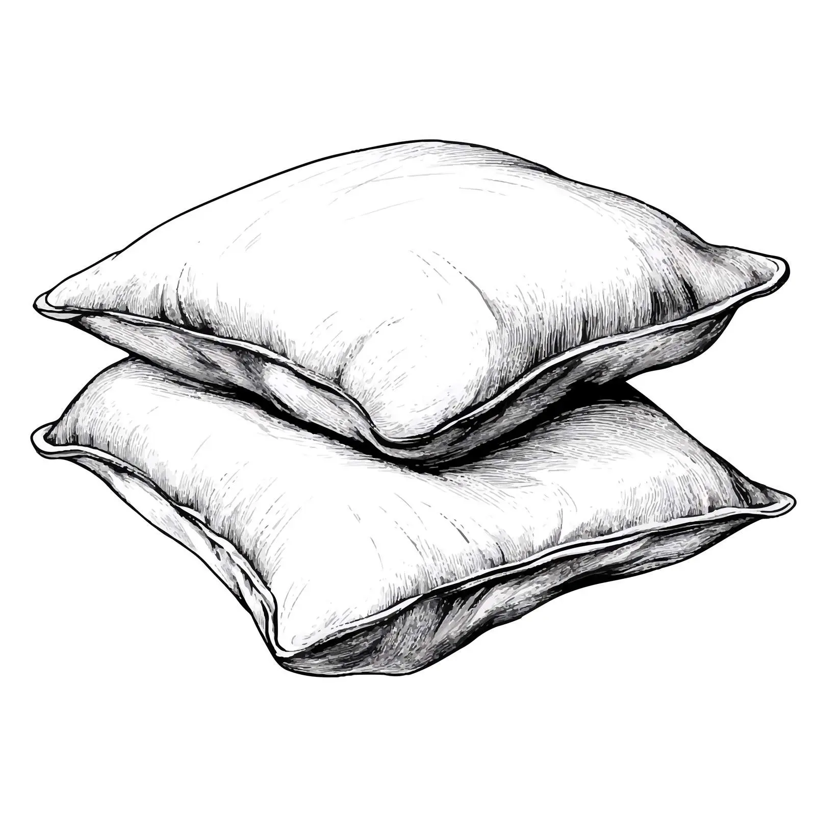 Hand-Drawn Pillow Sketch on White Background — free download from Dotvec
