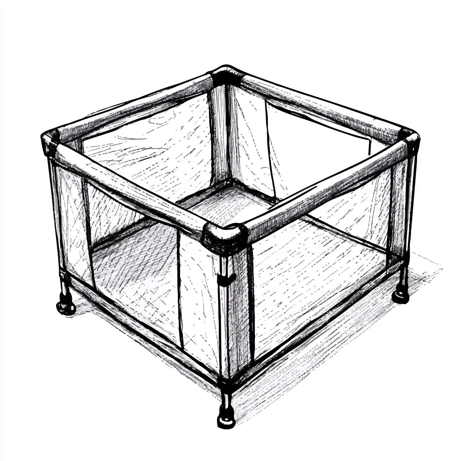 Hand-Drawn Baby Playpen Vector Illustration — free download from Dotvec
