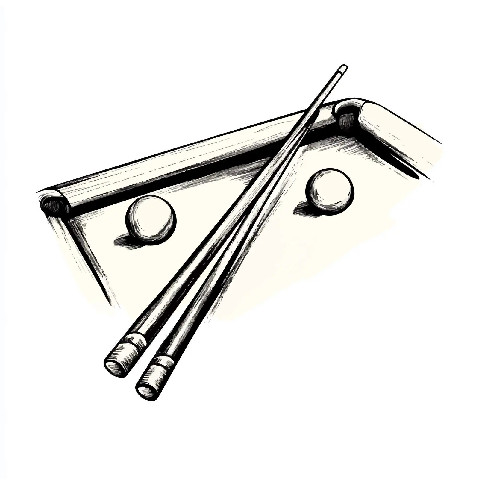 Hand-Drawn Pool Table Brush Illustration — free download from Dotvec