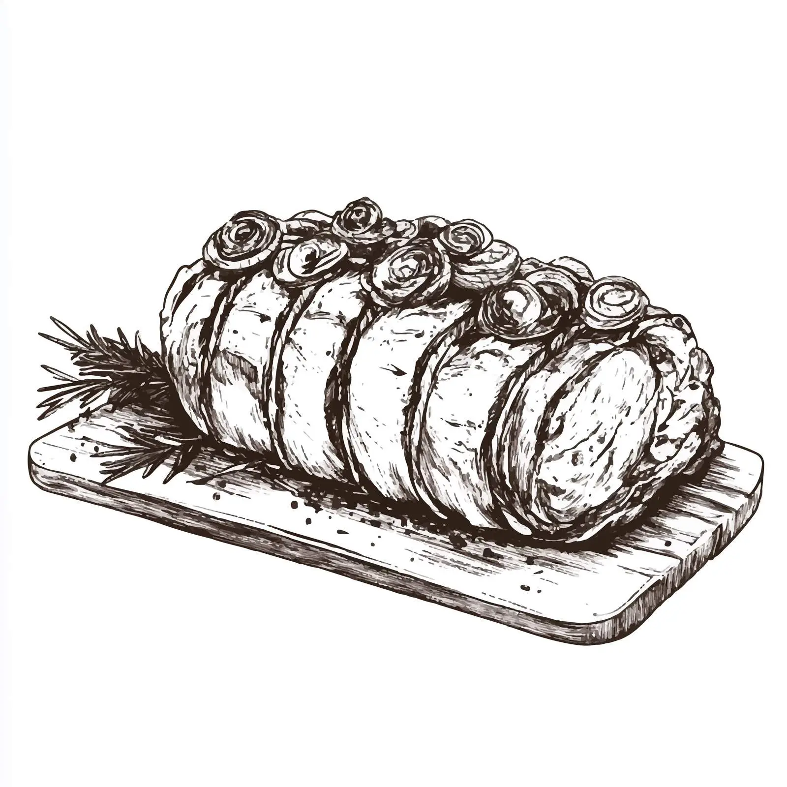 Hand-Drawn Porchetta Pork Roast Illustration – free porch image from Dotvec