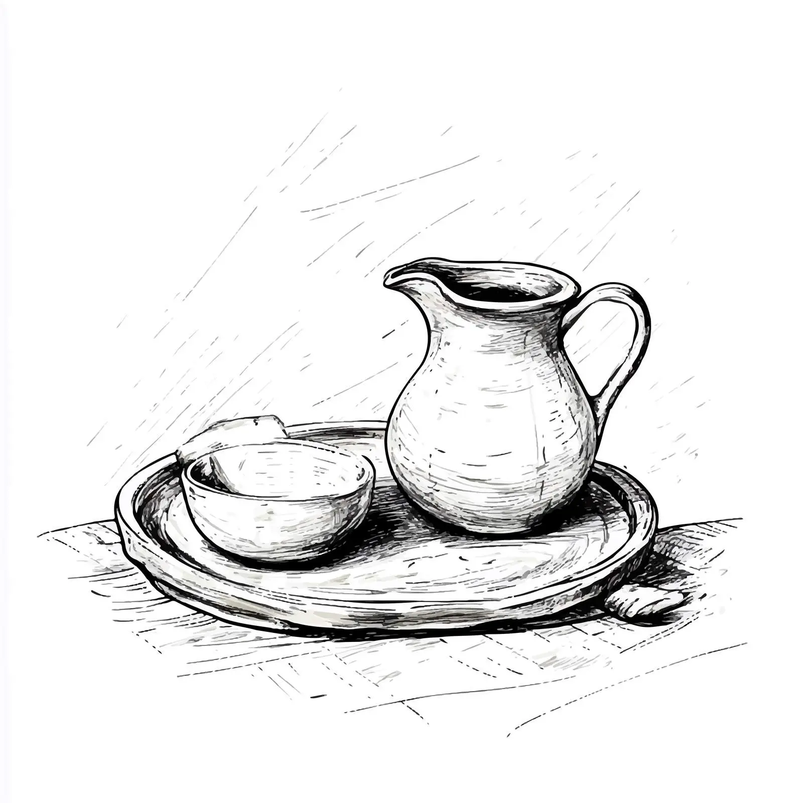 Hand-Drawn Potter's Wheel and Jug Vector Design — free download from Dotvec