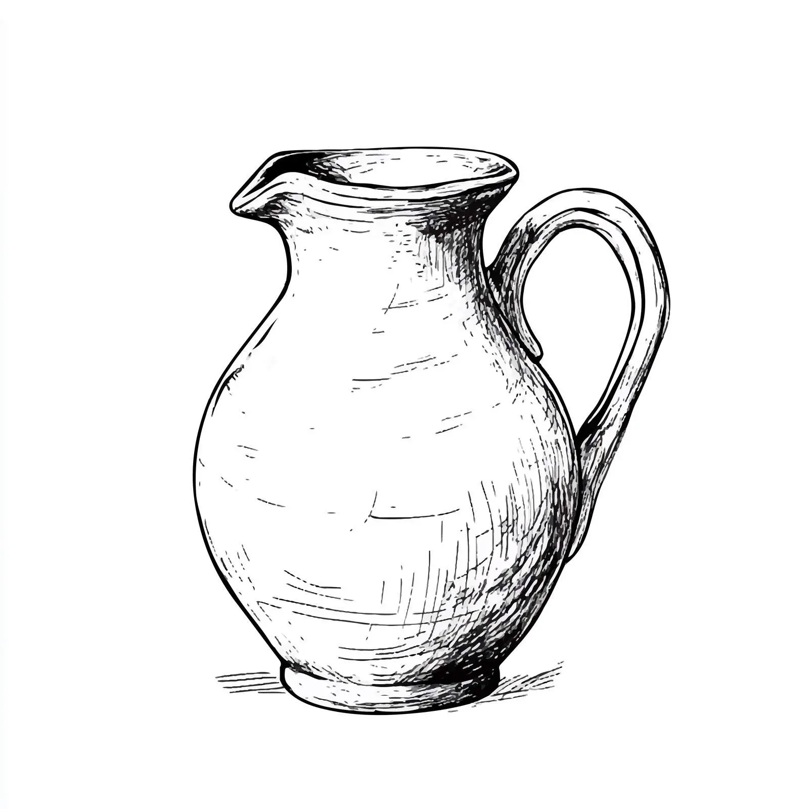 Hand-Drawn Pottery Jug Sketch on White Background — free download from Dotvec