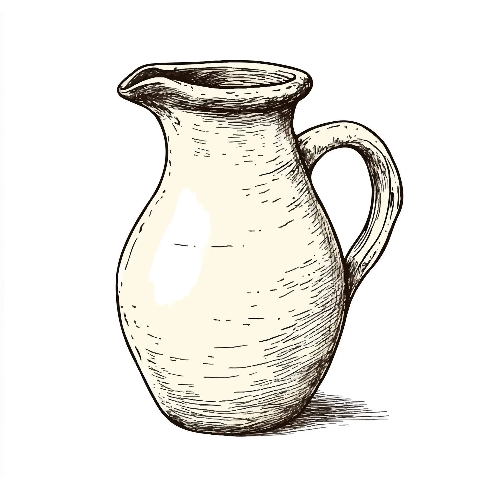 Hand-Drawn Pottery Jug Sketch on White Background — free download from Dotvec