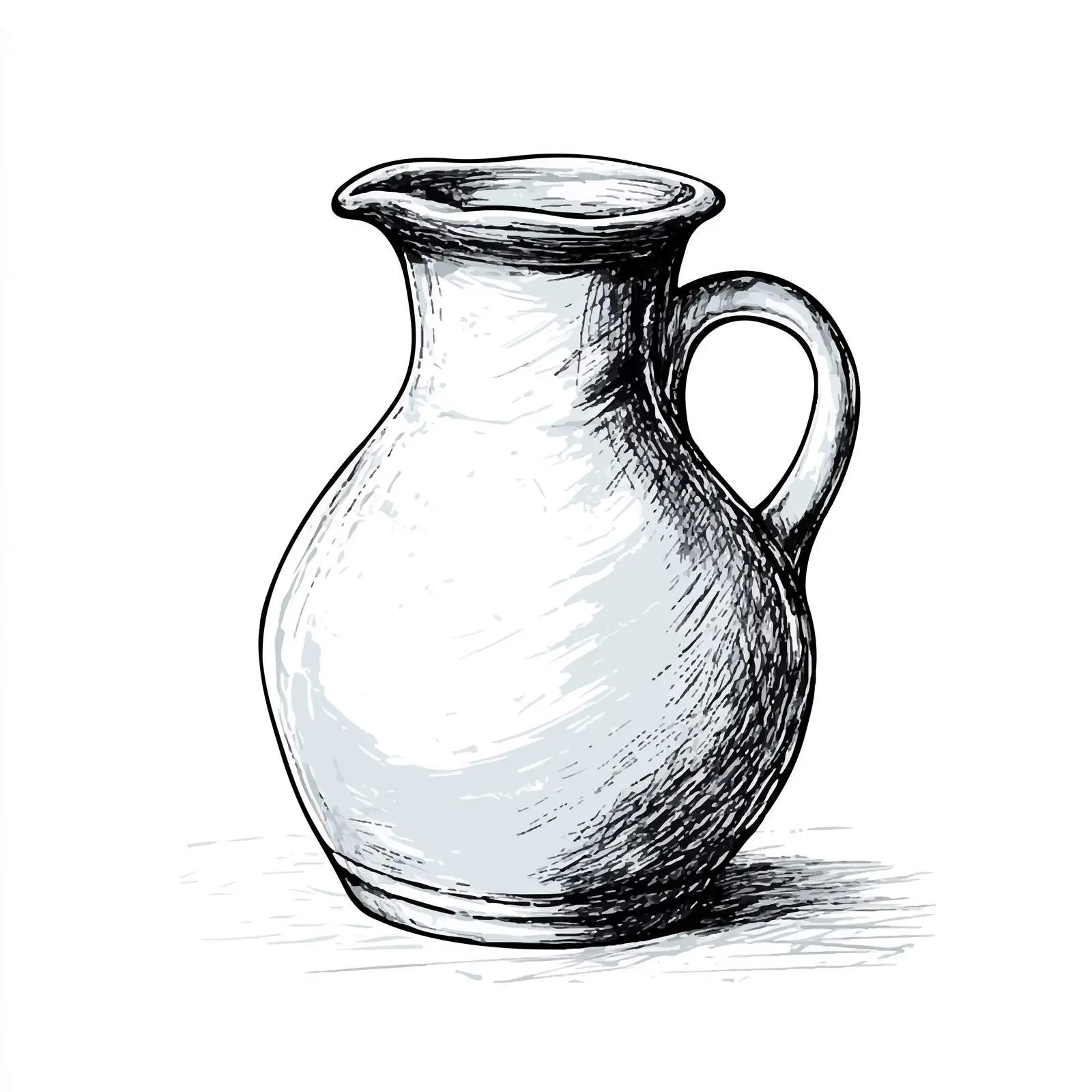 Hand-Drawn Pottery Jug Sketch on White Background — free download from Dotvec