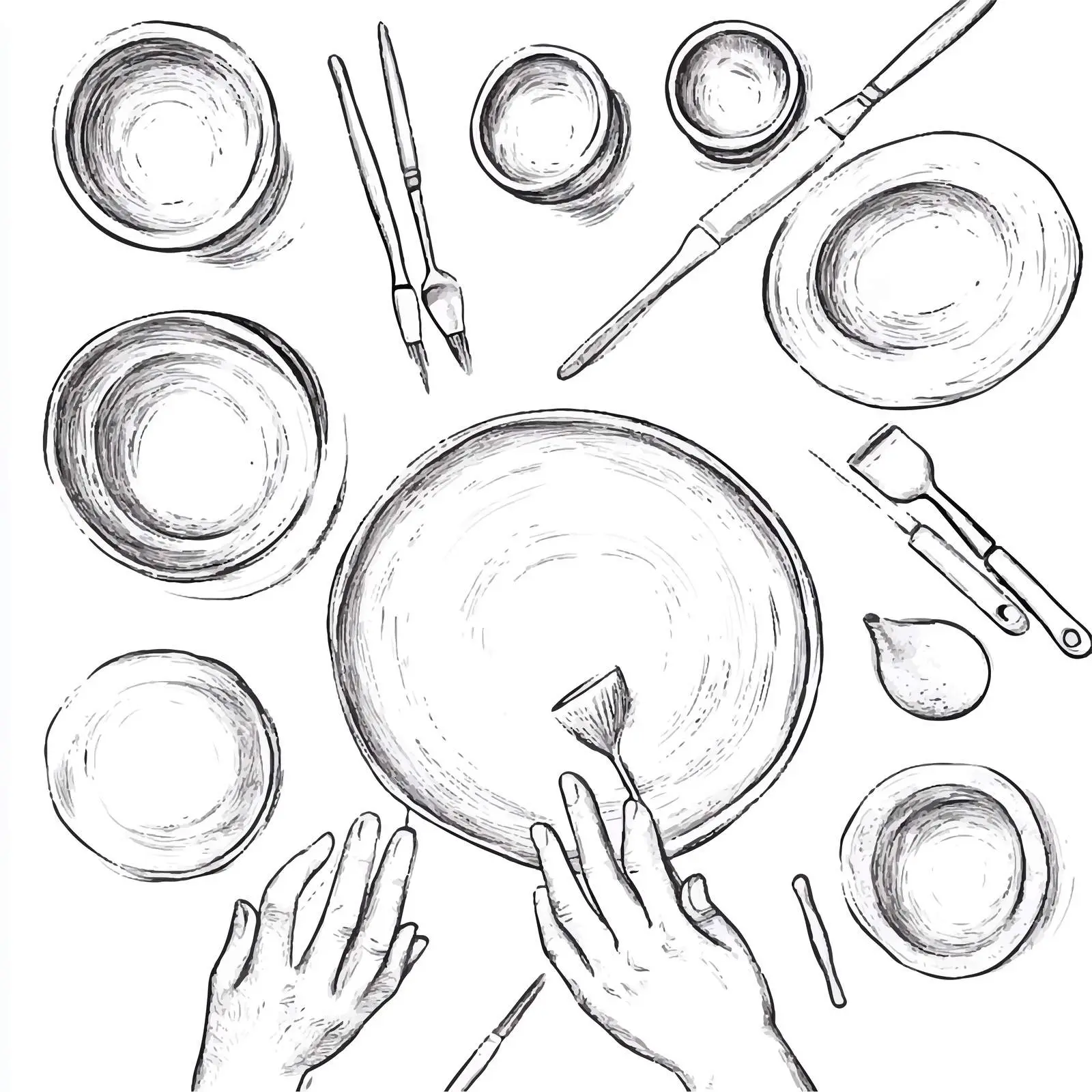 Hand Drawn Pottery Craft Sketch — free download from Dotvec