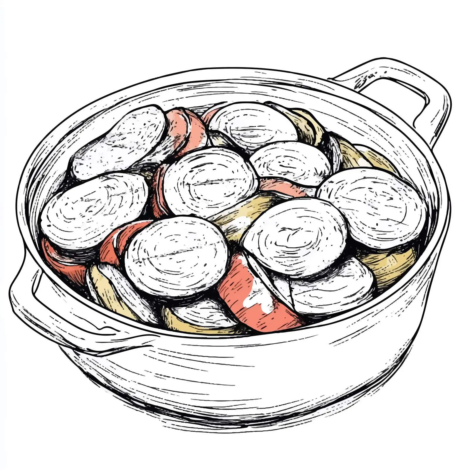Hand-Drawn Ratatouille Vegetable Casserole Illustration — free download from Dotvec