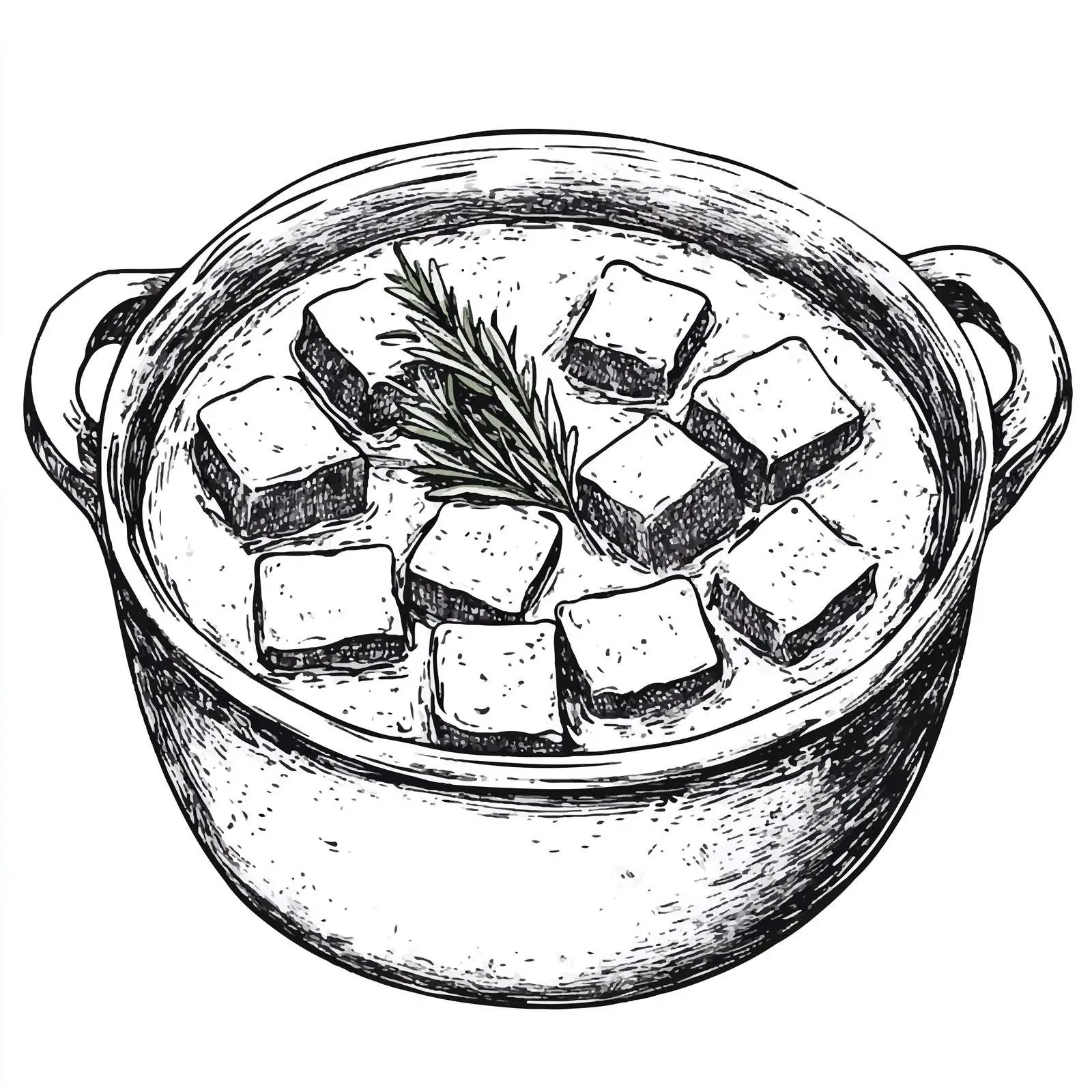 Hand-drawn Ribollita Sketch on White Background – free vegetable stew image from Dotvec