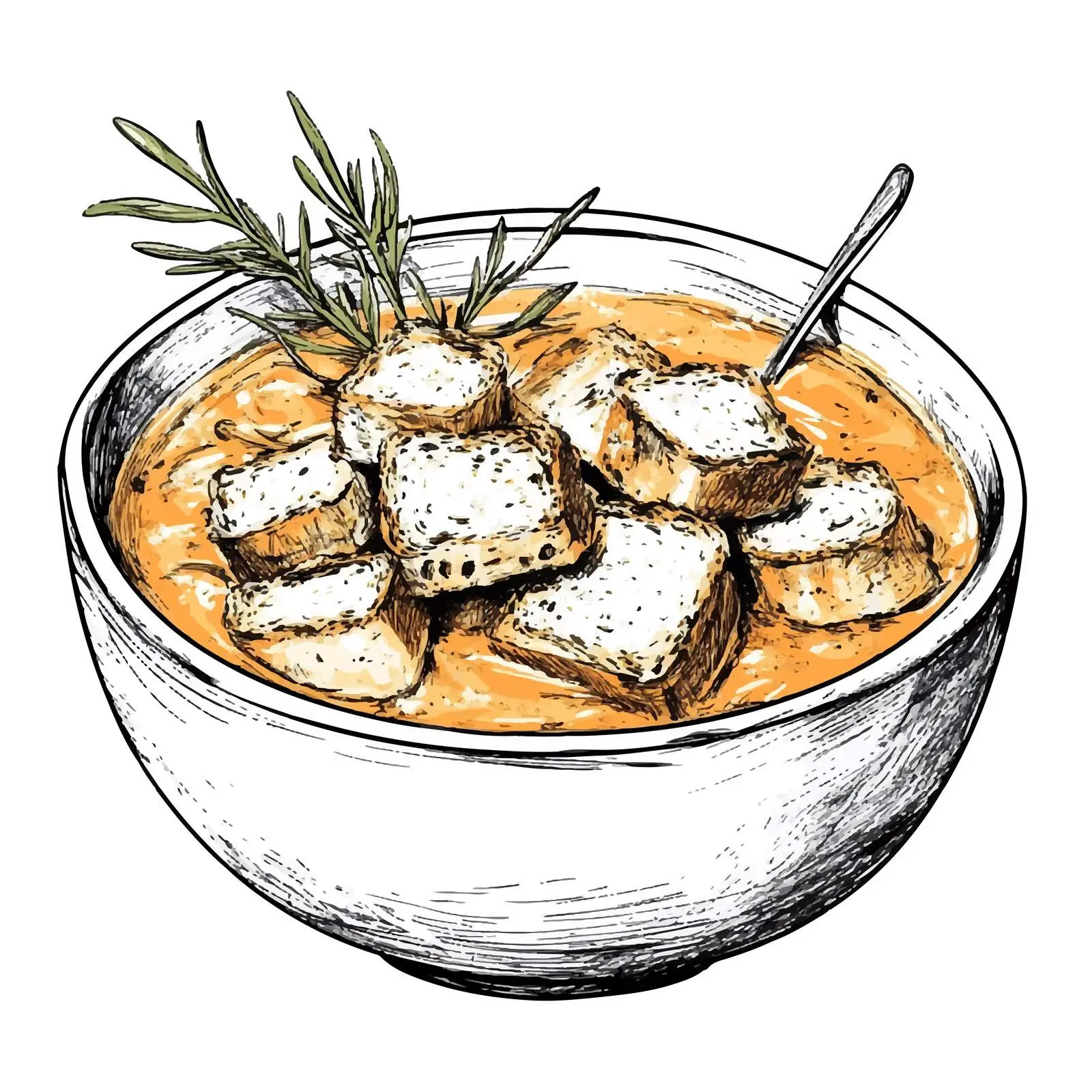 Hand-Drawn Ribollita Sketch on White Background — free download from Dotvec
