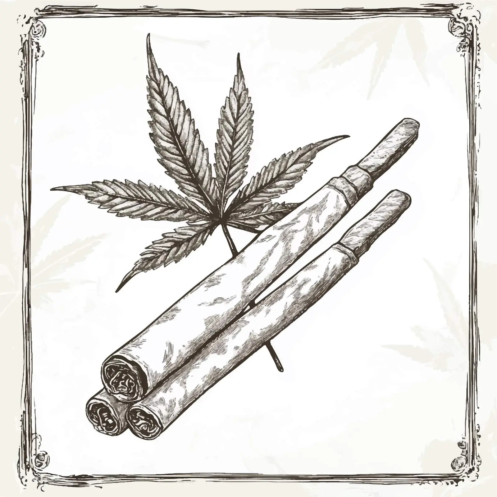 Hand-Drawn Cannabis Cigarette Sketch Illustration — free download from Dotvec