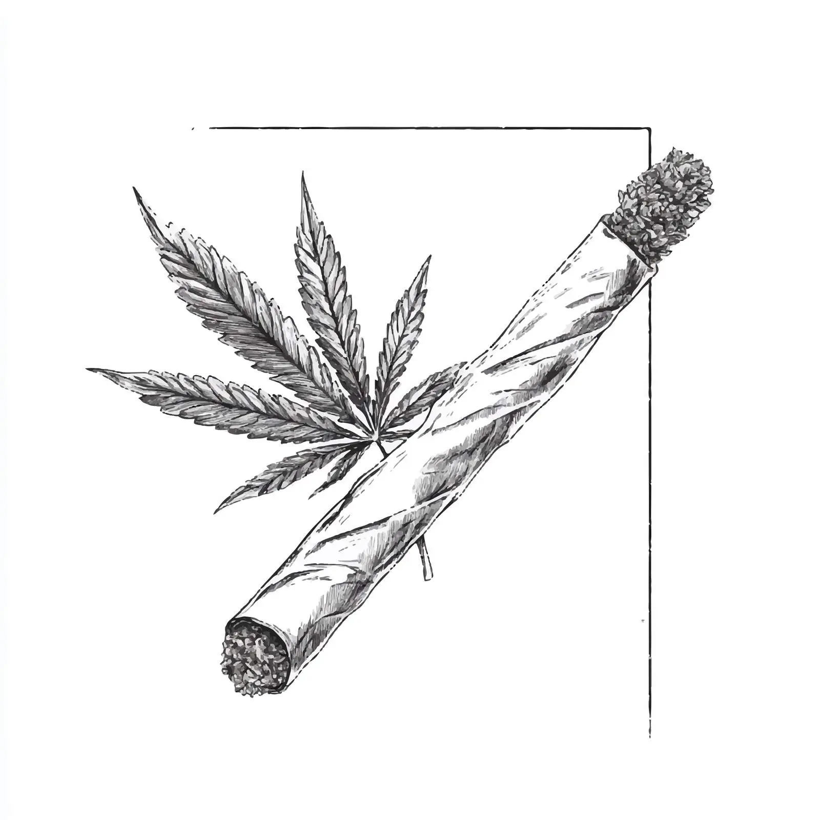 Hand-Drawn Cannabis Cigarette Sketch — free download from Dotvec