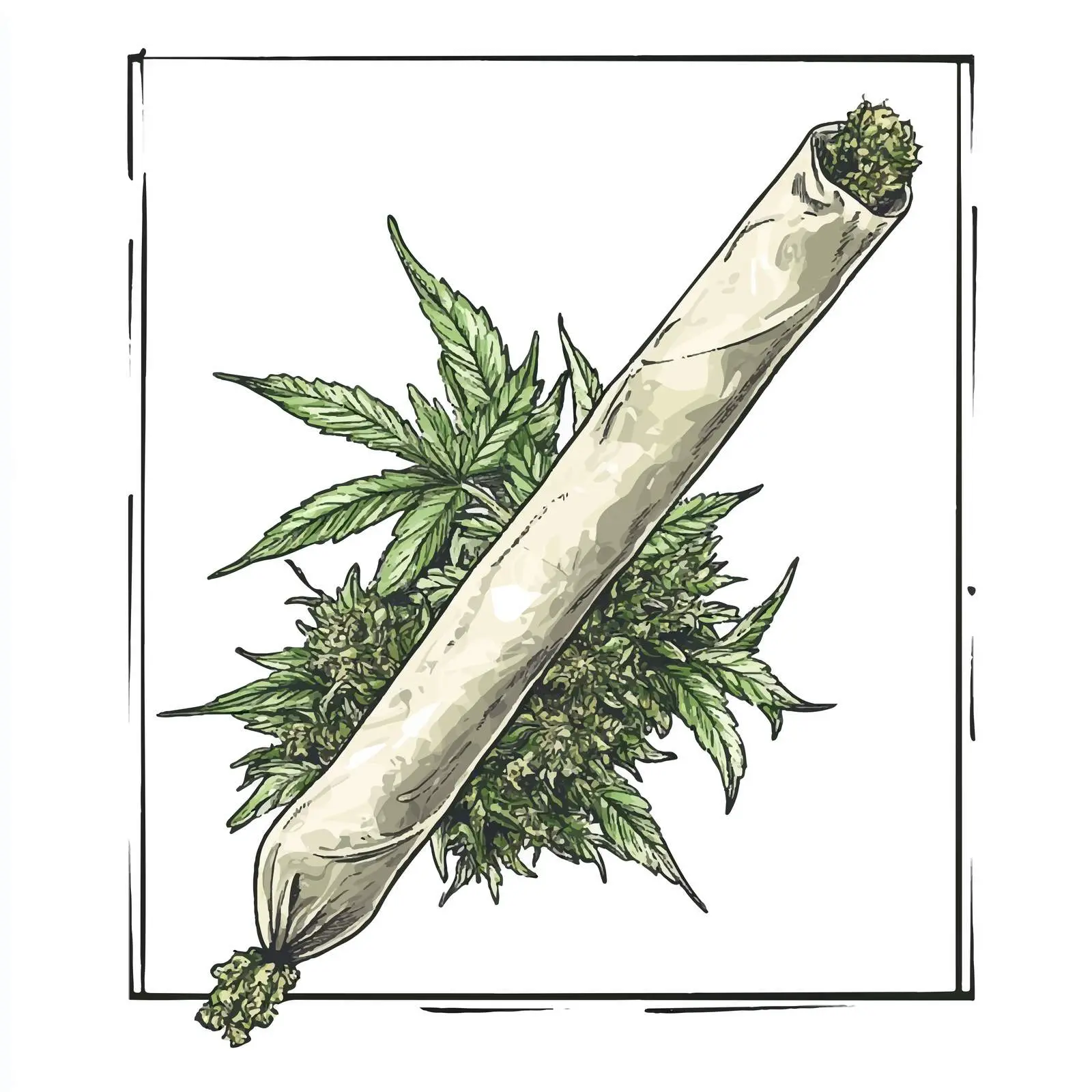 Hand-Drawn Cannabis Cigarette Sketch — free download from Dotvec