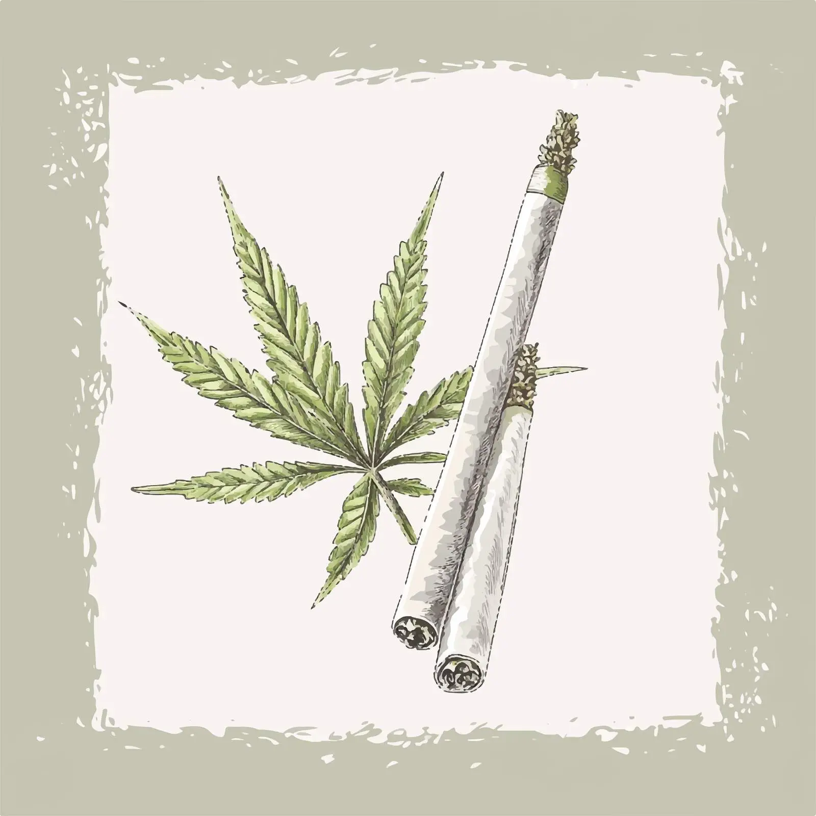 Hand-Drawn Cannabis Cigarette Sketch — free download from Dotvec