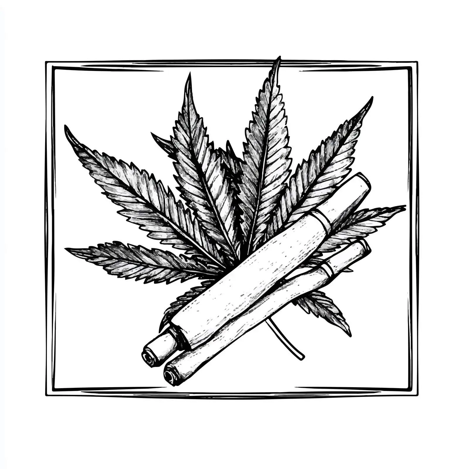 Hand-Drawn Marijuana Blunt Sketch on White Background — free download from Dotvec