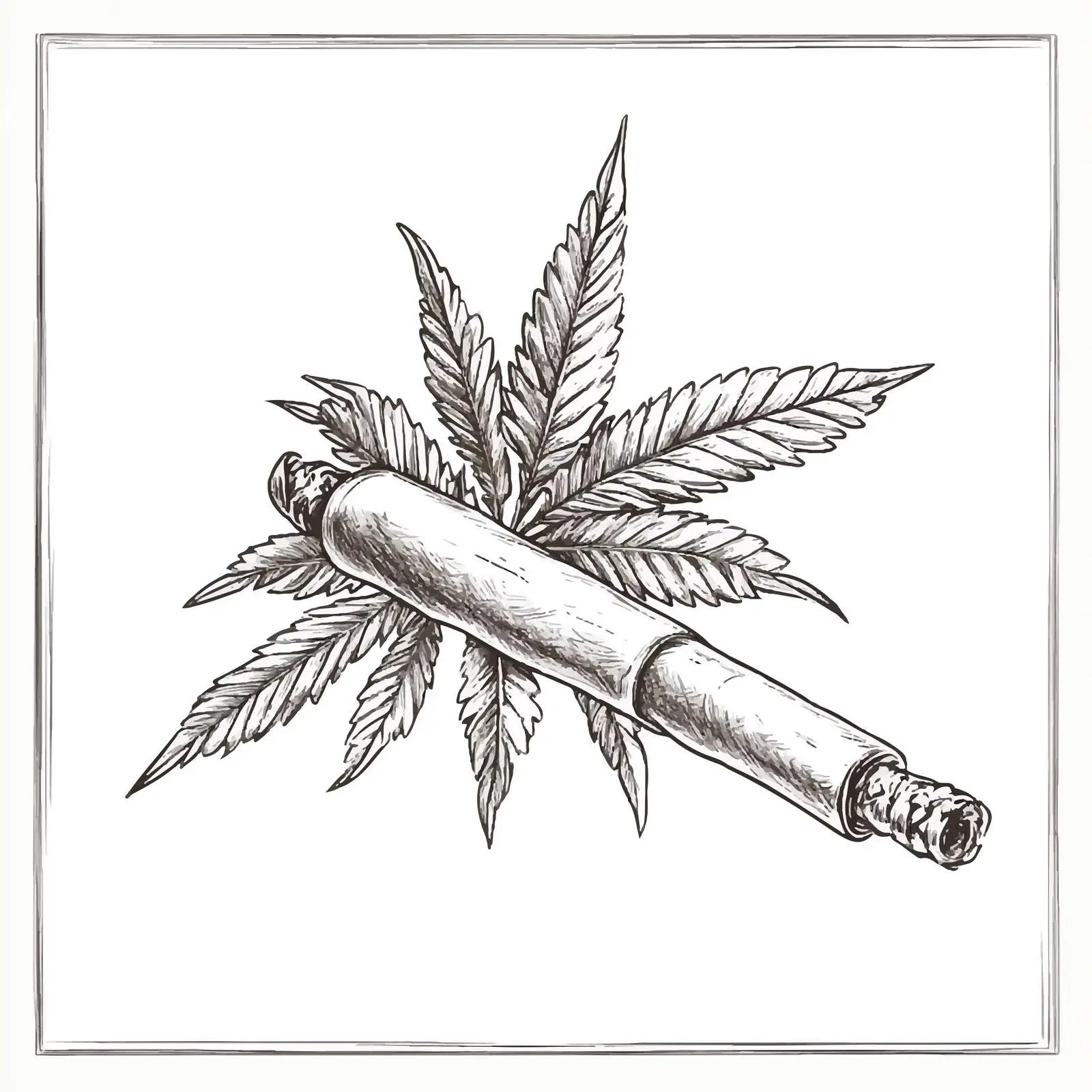 Hand-Drawn Sketch of Marijuana Blunt — free download from Dotvec