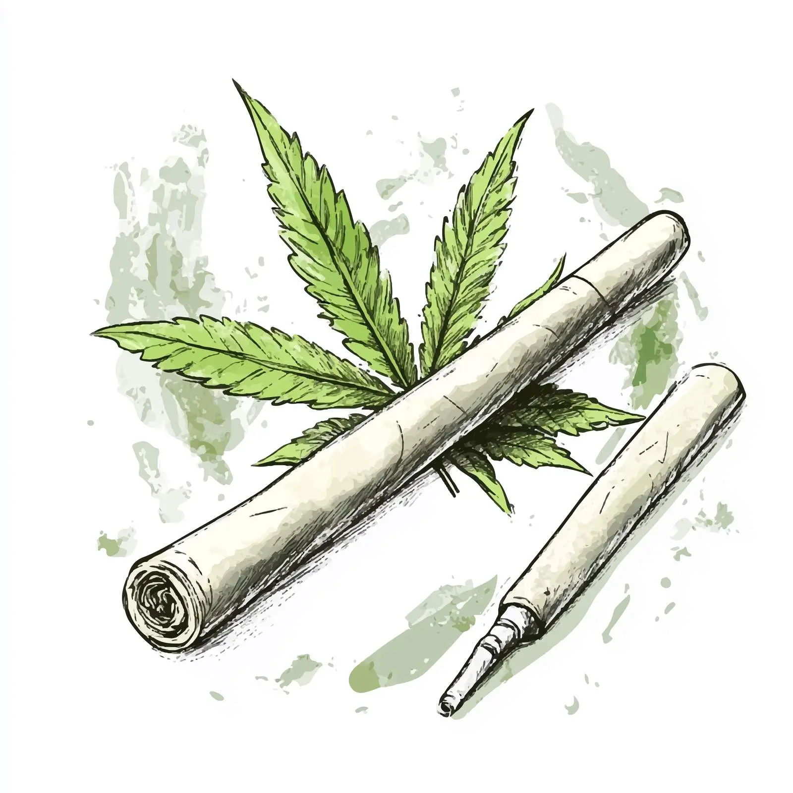 Hand-Drawn Cannabis Blunt Vector Illustration — free download from Dotvec
