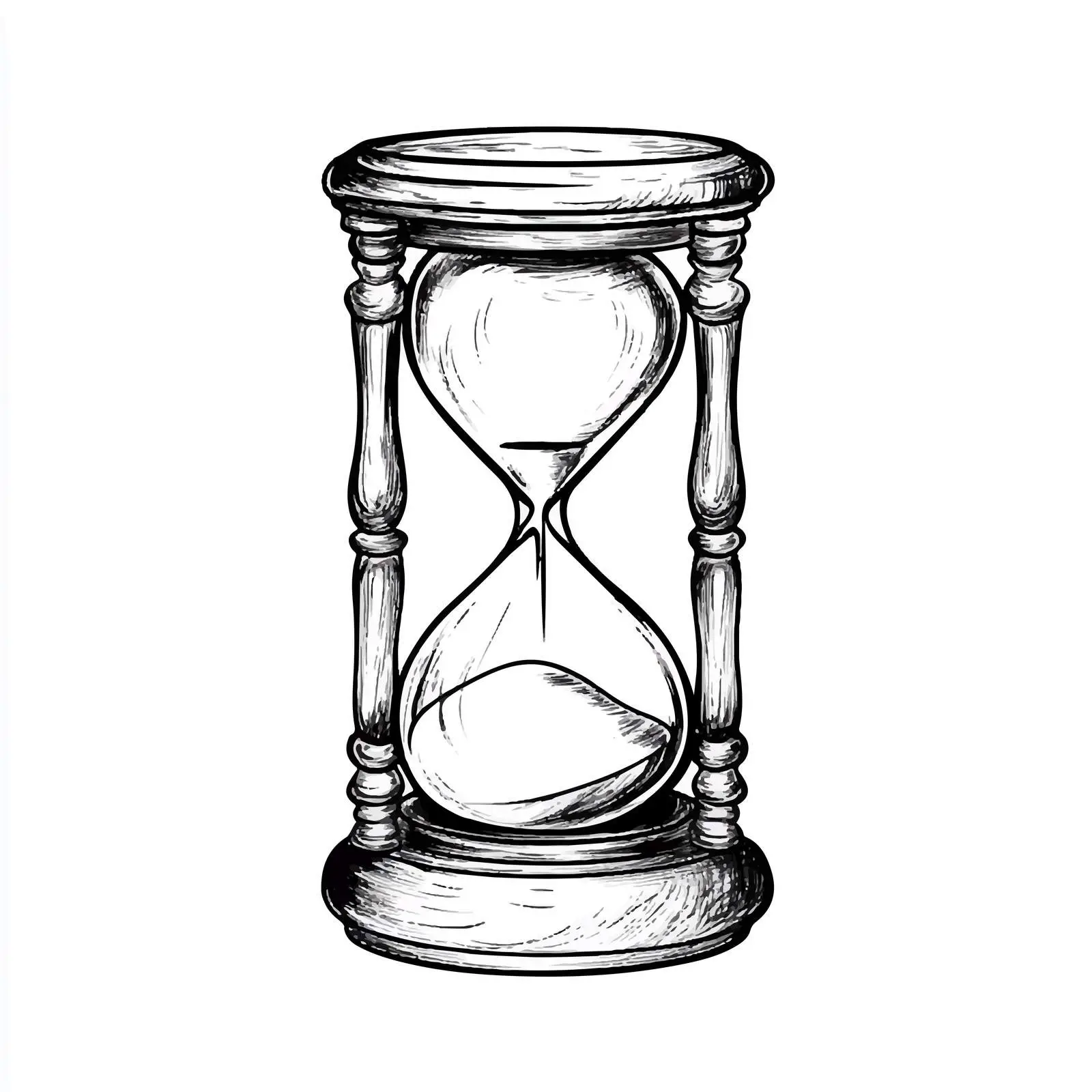 Hand Drawn Sketch of Hourglass Vector — free download from Dotvec