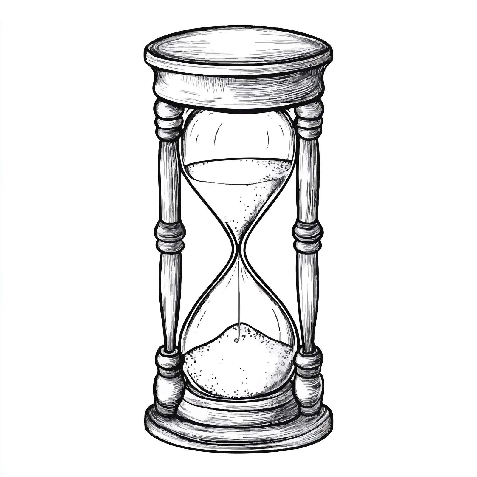 Hand-Drawn Hourglass Sketch on White Background — free download from Dotvec
