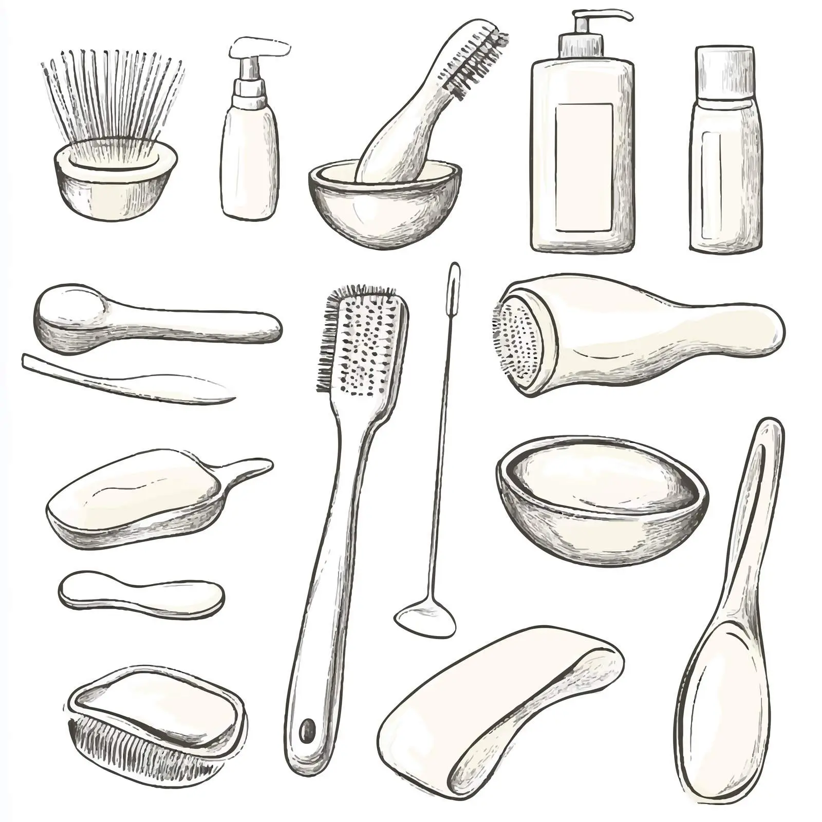 Hand-Drawn Sketch of Hair Removal Techniques – free waxing image from Dotvec