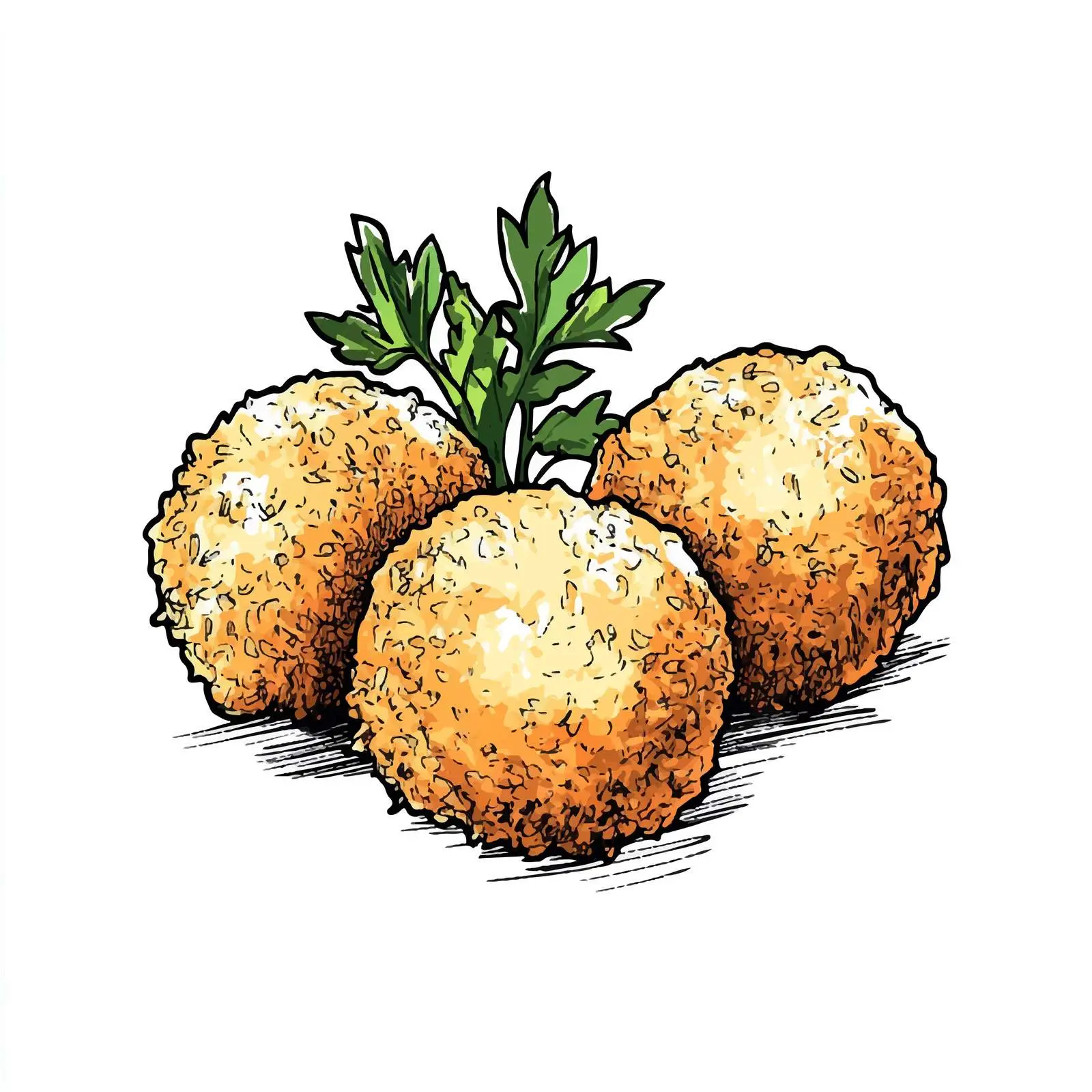 Sicilian Arancini Hand-Drawn Sketch Art — free download from Dotvec