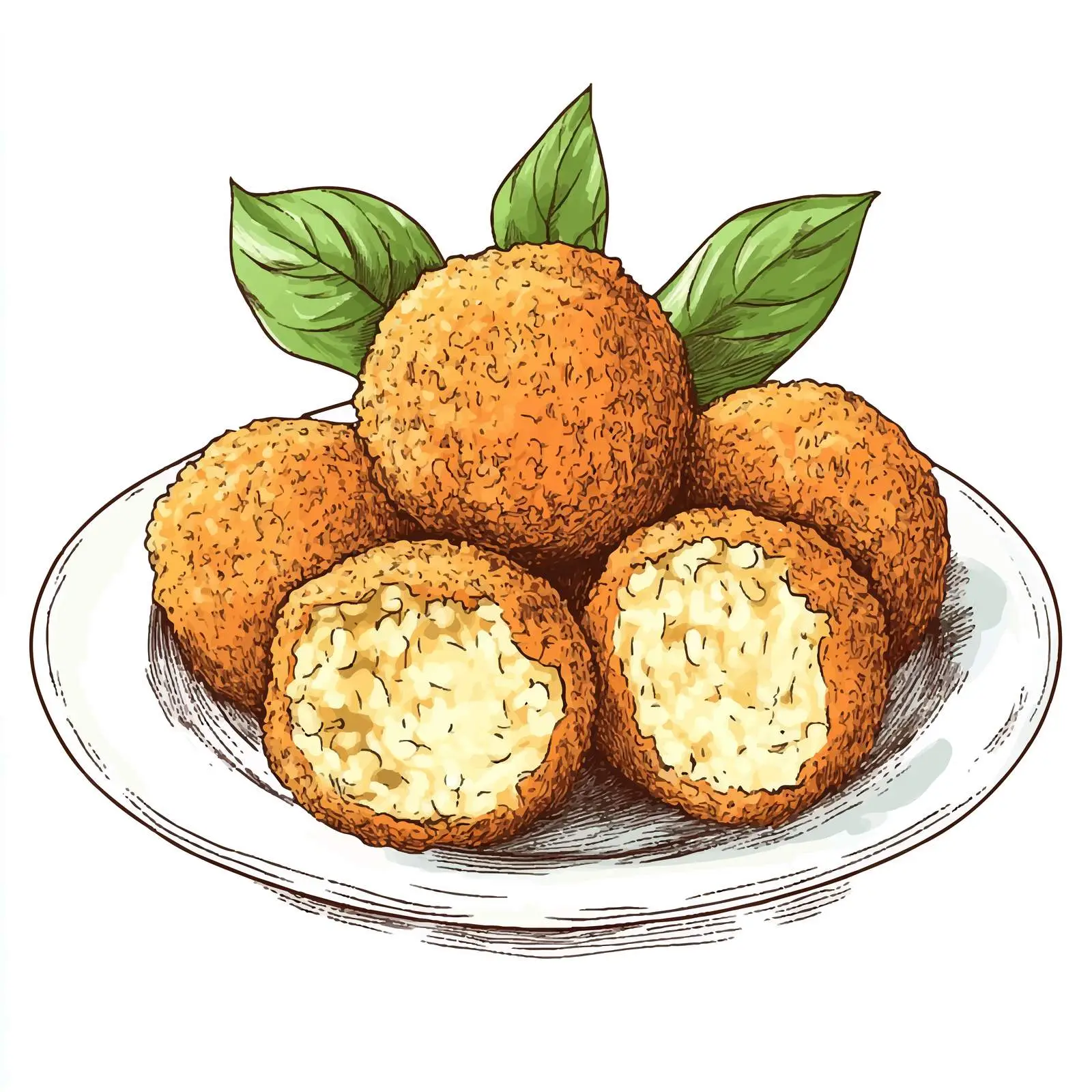 Hand-Drawn Sicilian Arancini Sketch — free download from Dotvec