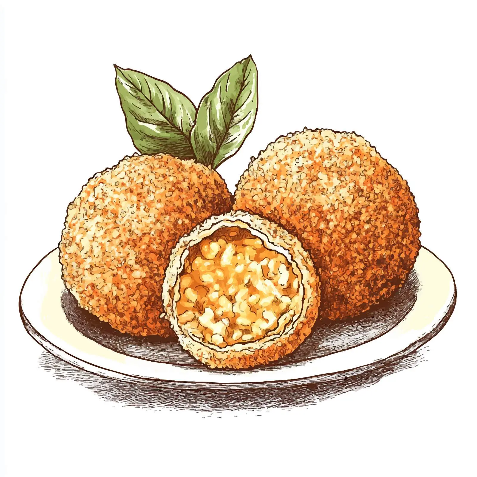 Hand Drawn Sicilian Arancini Illustration — free download from Dotvec