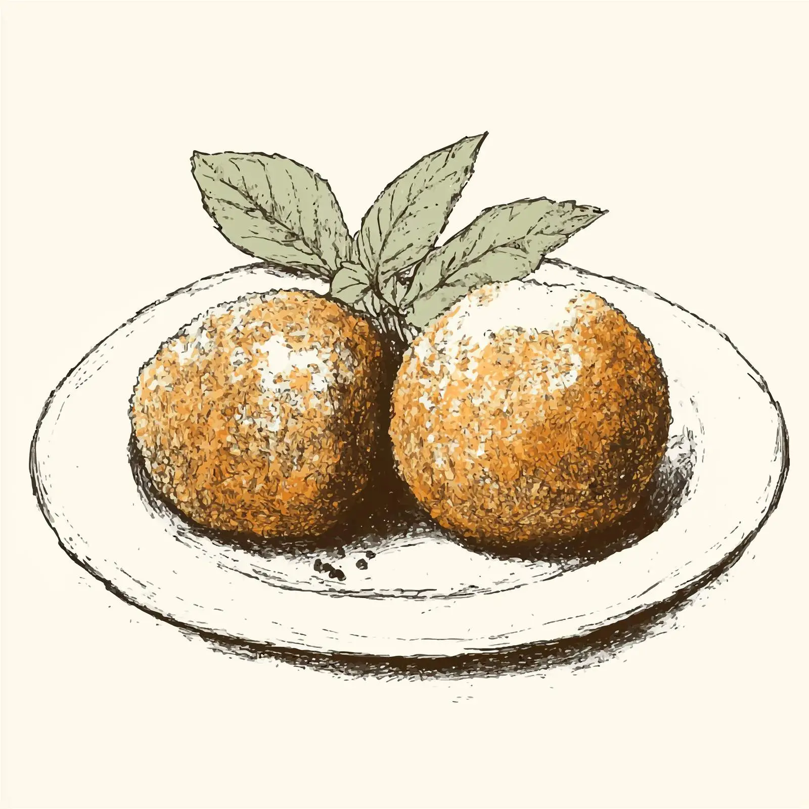 Hand-Drawn Sketch of Sicilian Arancini — free download from Dotvec