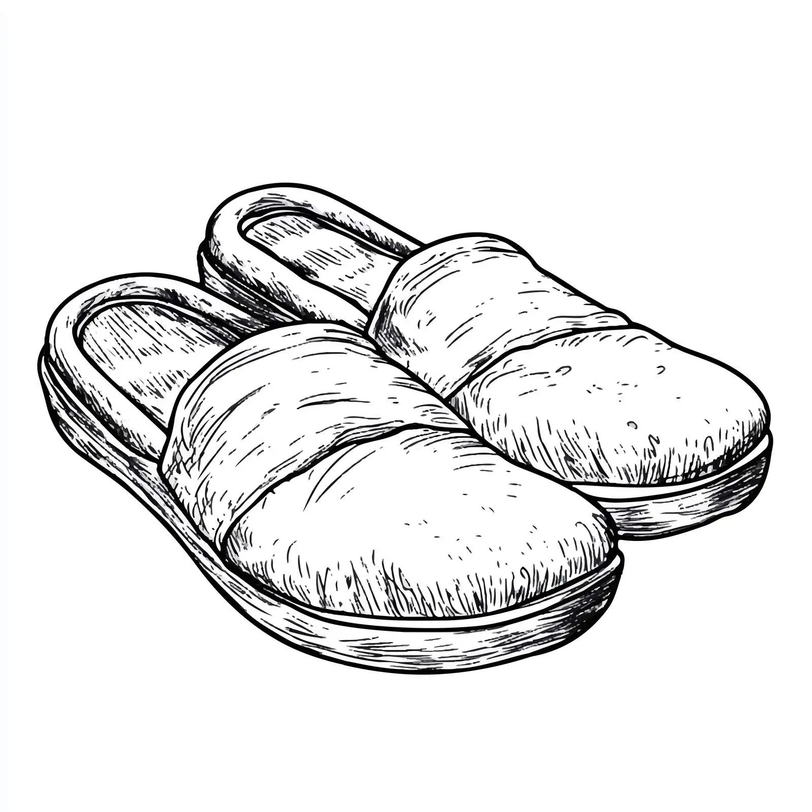 Hand-Drawn Sketch of Cozy Sleeping Slippers — free download from Dotvec