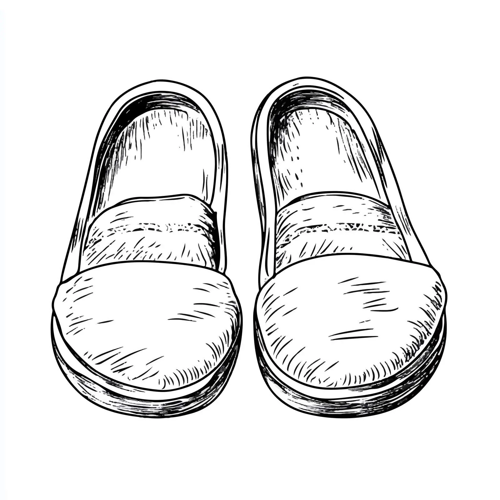 Hand Drawn Sleeping Slippers Sketch — free download from Dotvec