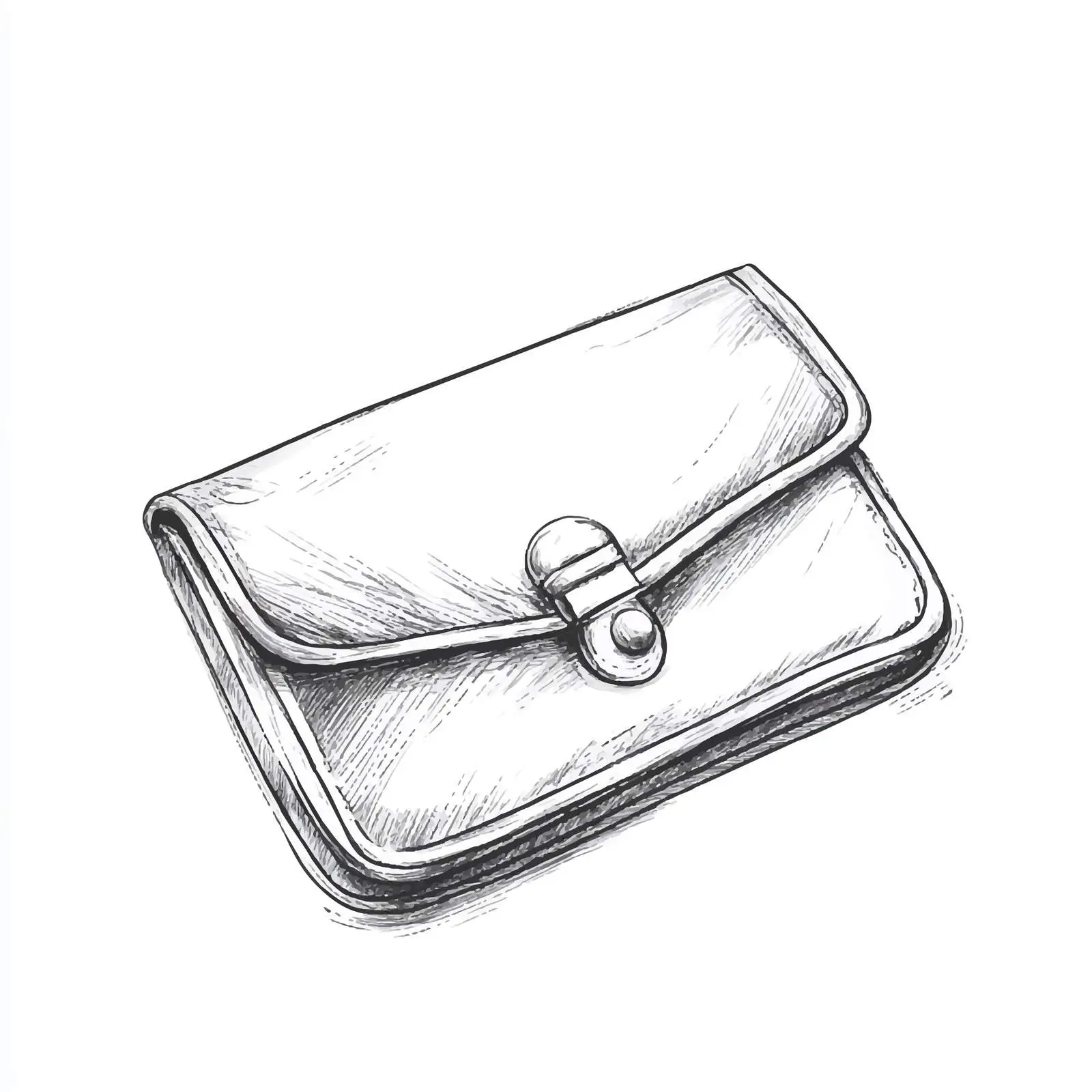 Hand-Drawn Small Purse Sketch for Money — free download from Dotvec