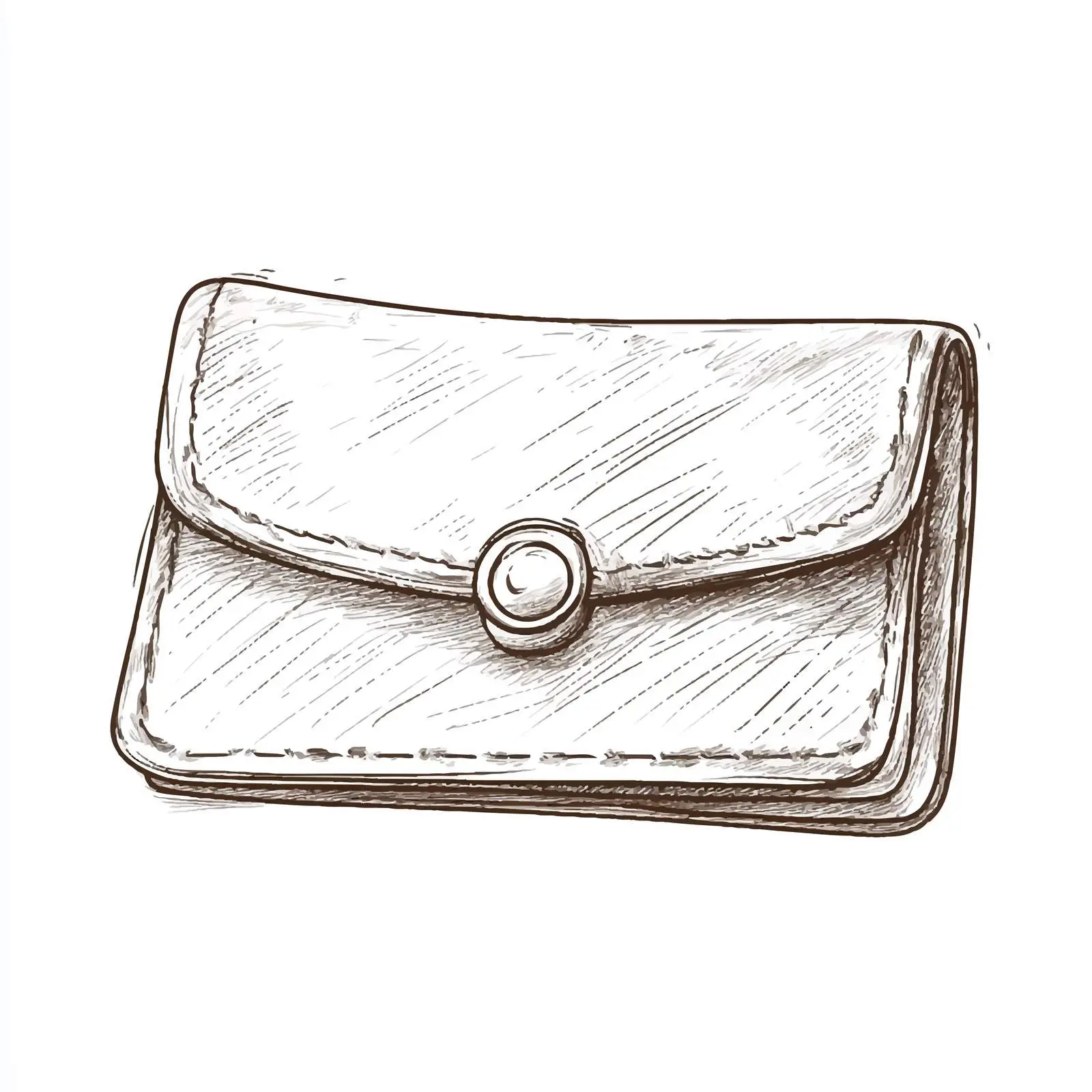 Hand-Drawn Small Woman's Purse Sketch — free download from Dotvec