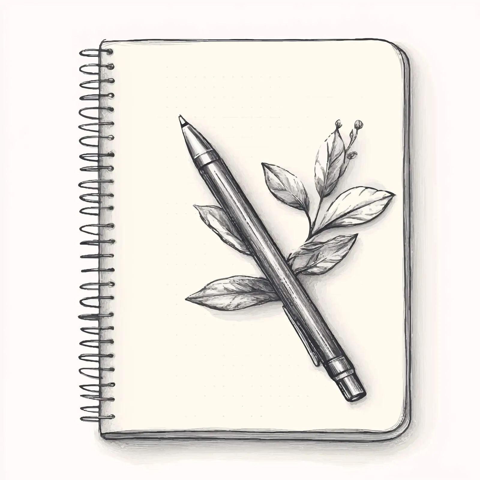 Hand Drawn Spring Notebook with Pen Sketch — free download from Dotvec