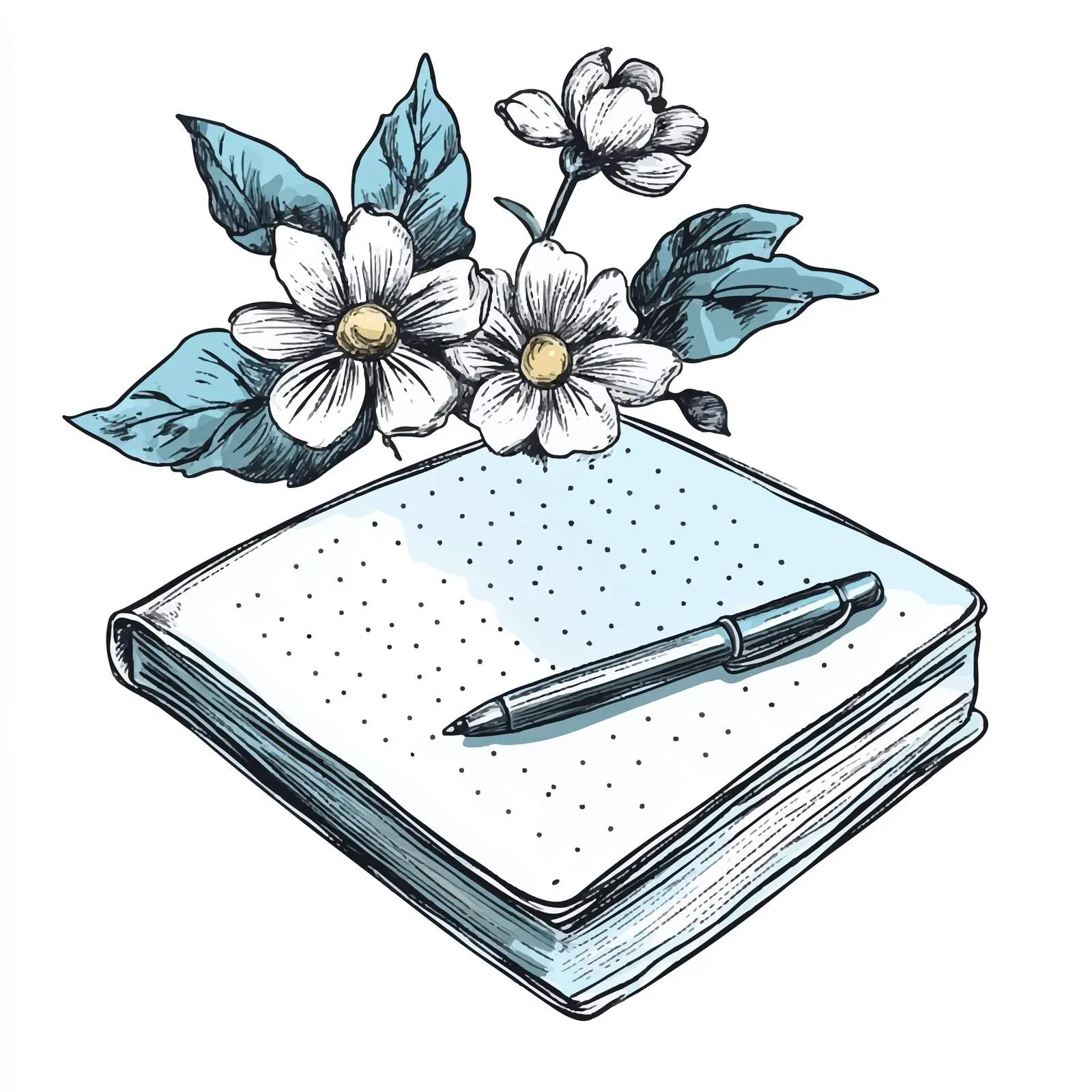 Hand-Drawn Spring Notebook Sketch with Pen — free download from Dotvec