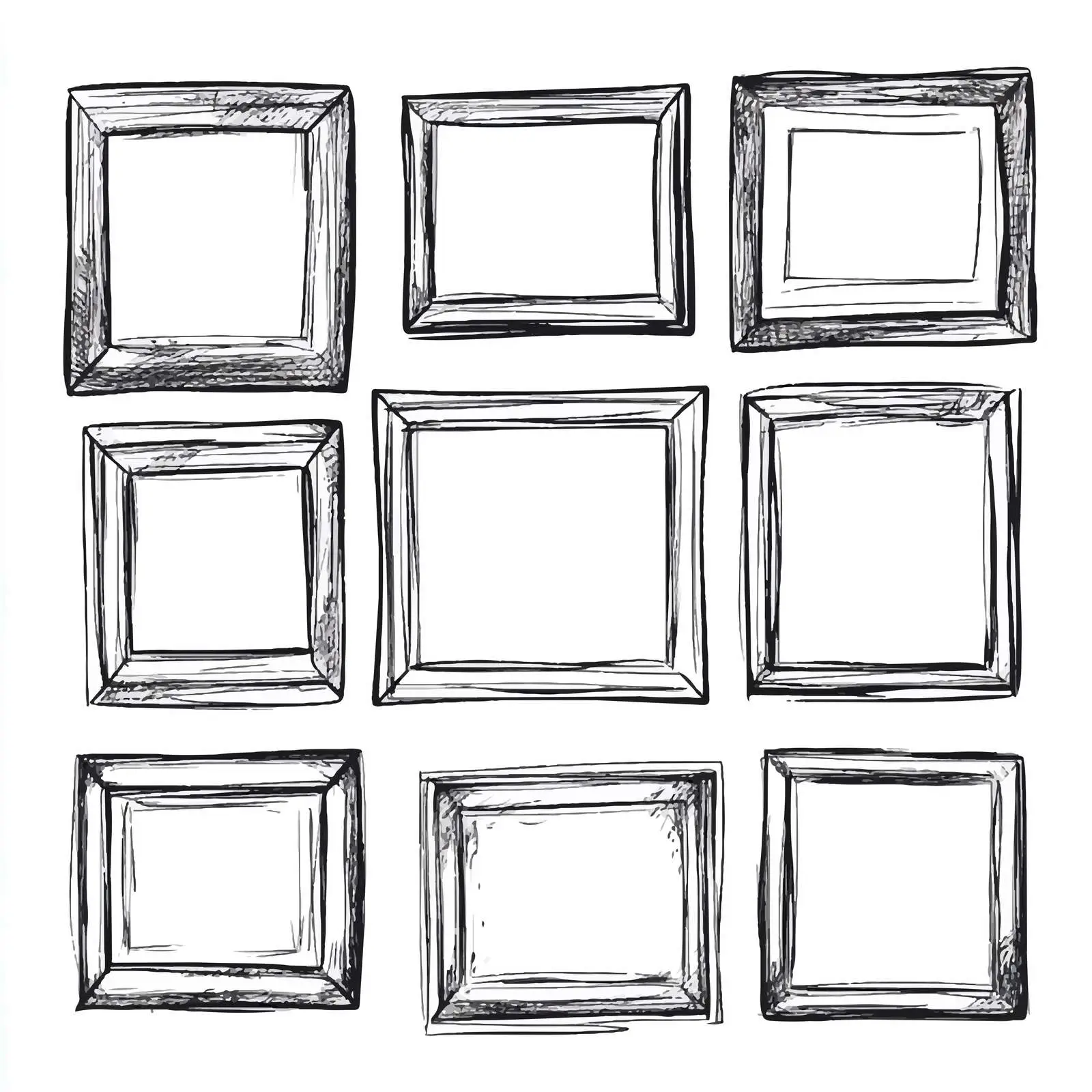 Hand-Drawn Square Wall Photo Frames — free download from Dotvec