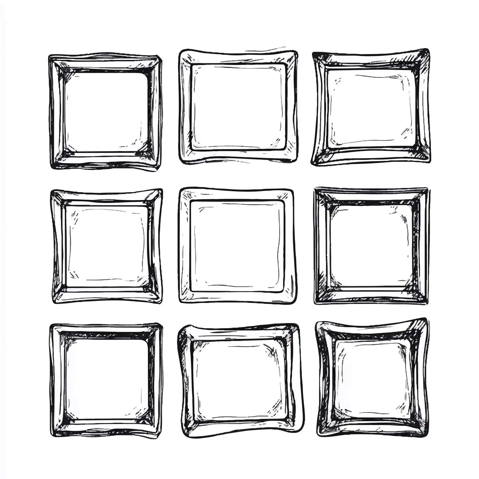Hand-Drawn Square Wall Photo Frames Illustration — free download from Dotvec