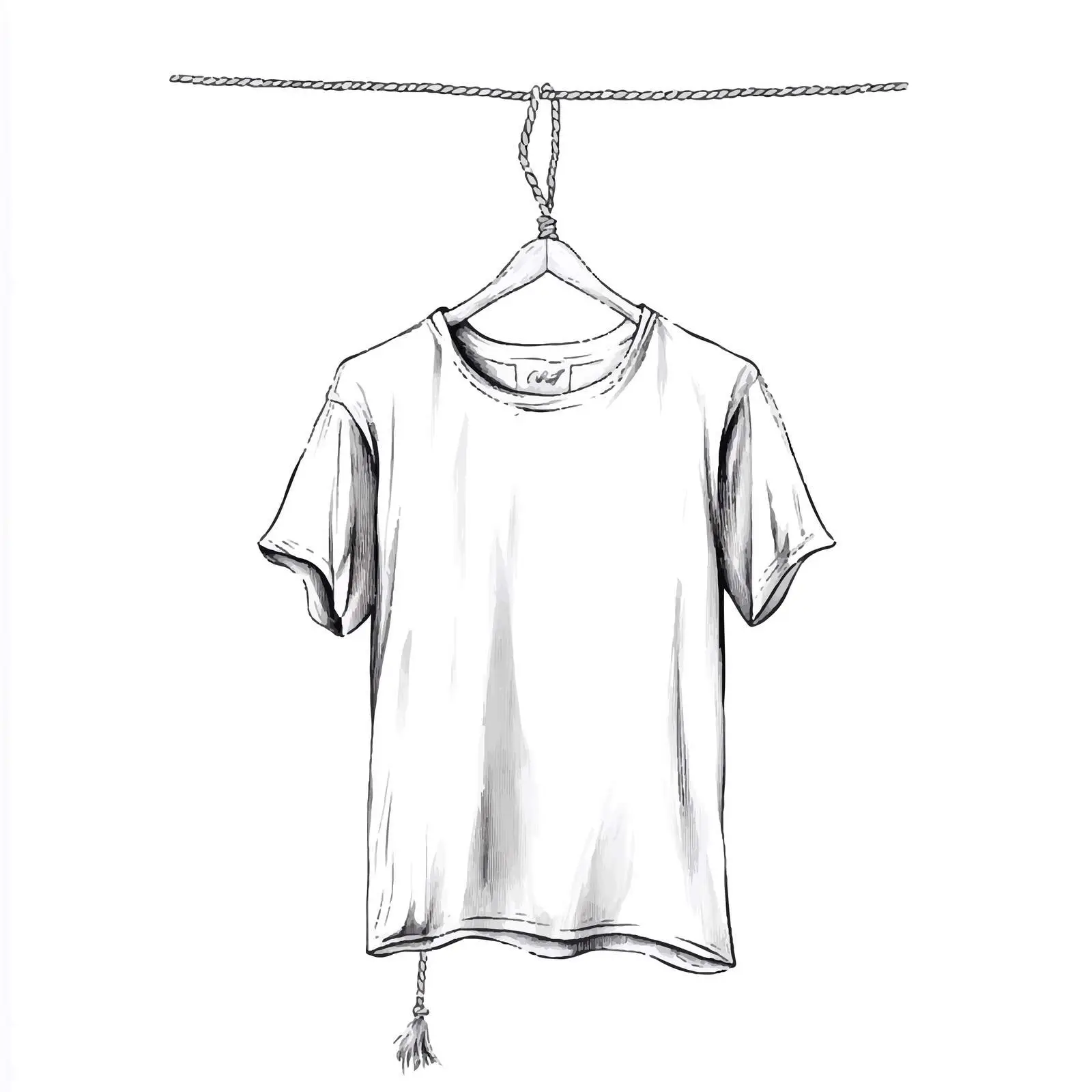 Hand-Drawn T-Shirt on Rope Illustration — free download from Dotvec