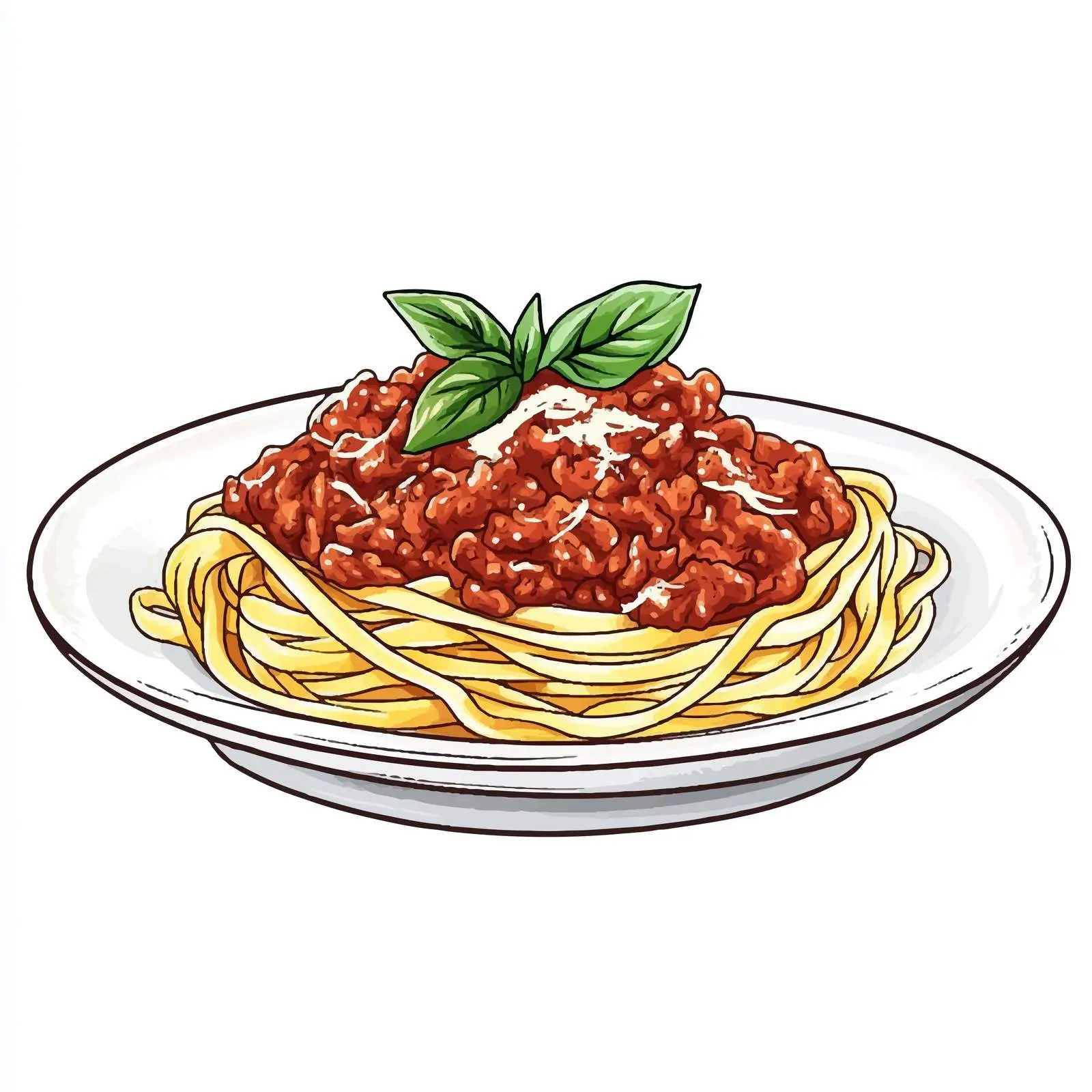 Hand-Drawn Tagliatelle Bolognese Sketch — free download from Dotvec