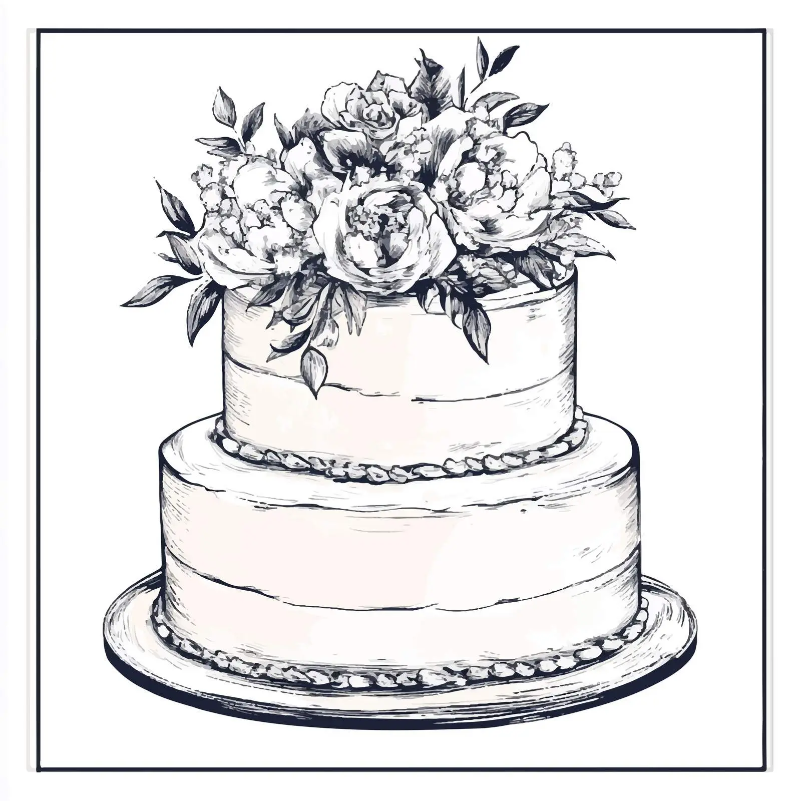 Three Tier Hand-Drawn Wedding Cake Sketch — free download from Dotvec