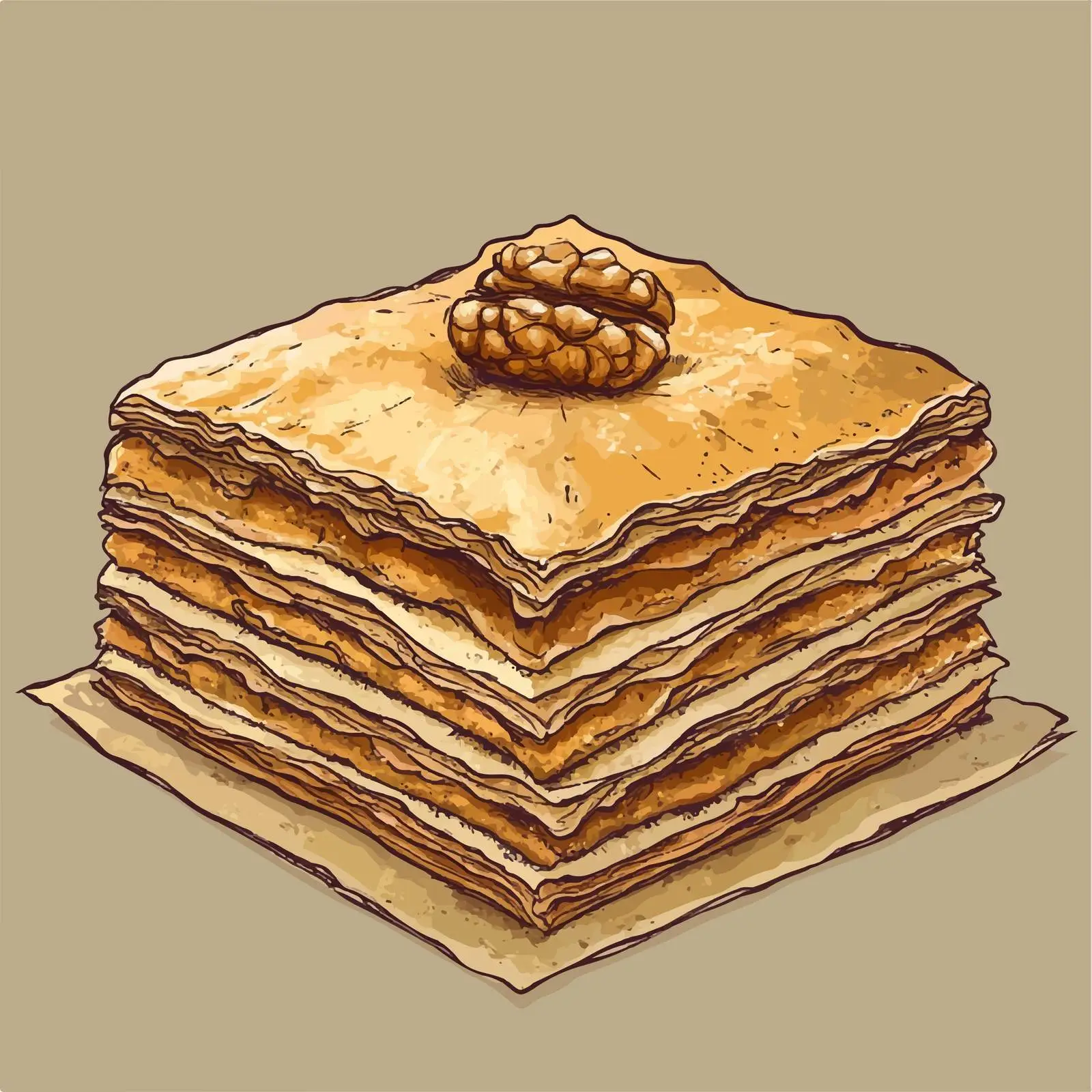 Traditional Azerbaijani Pakhlava Hand Drawn Sketch – free caucasian image from Dotvec