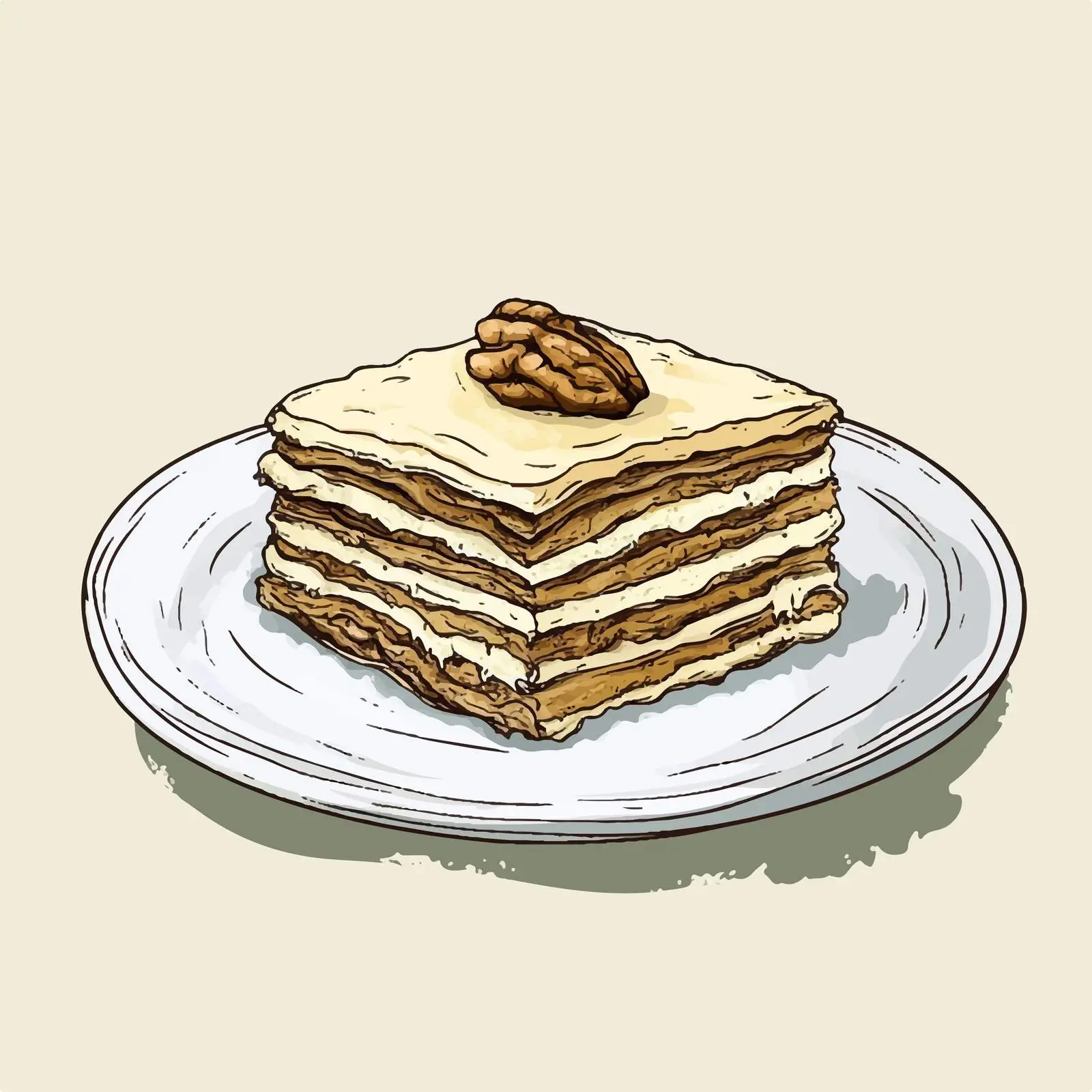 Traditional Azerbaijani Dessert Pakhlava Sketch — free download from Dotvec