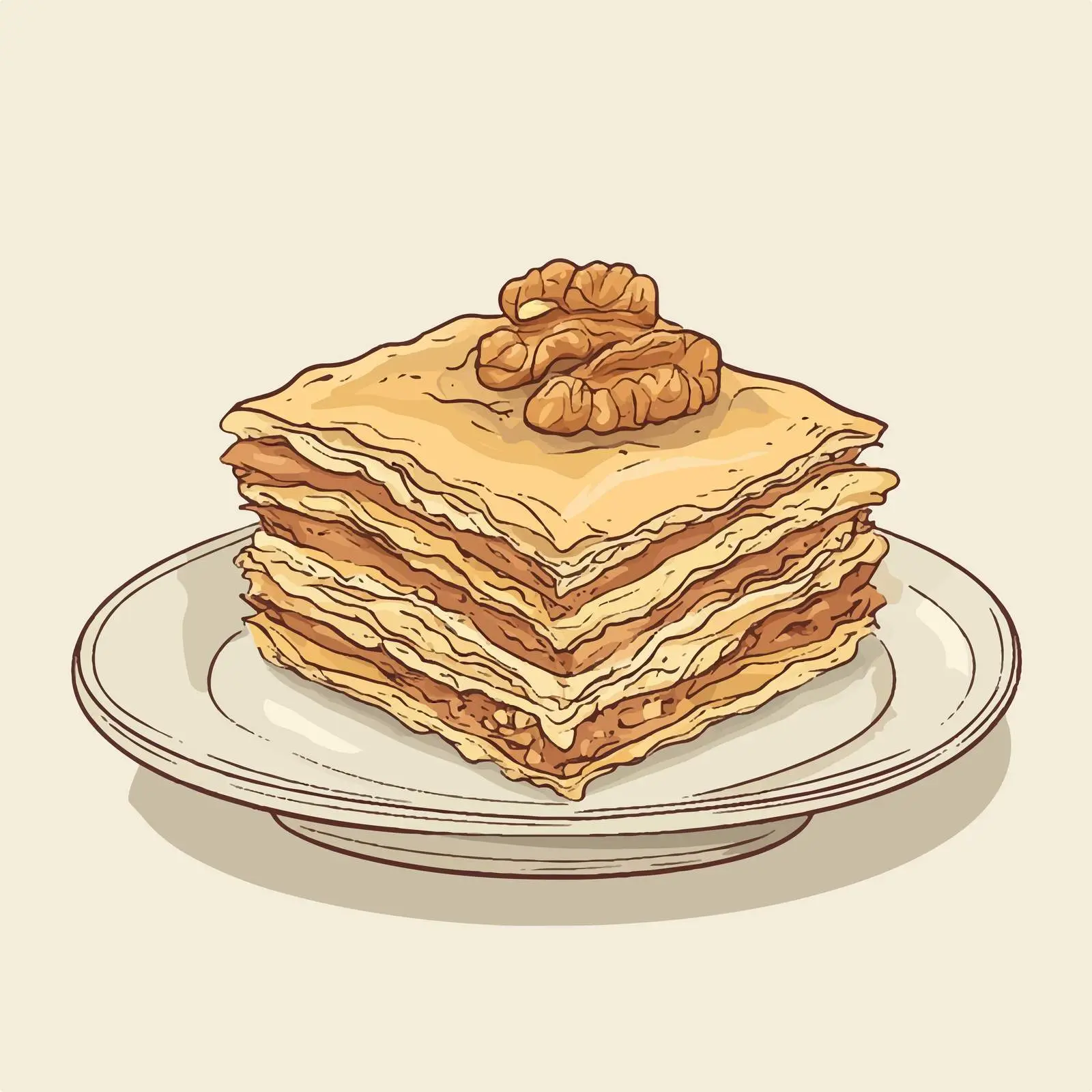 Traditional Azerbaijani Pakhlava Sketch — free download from Dotvec