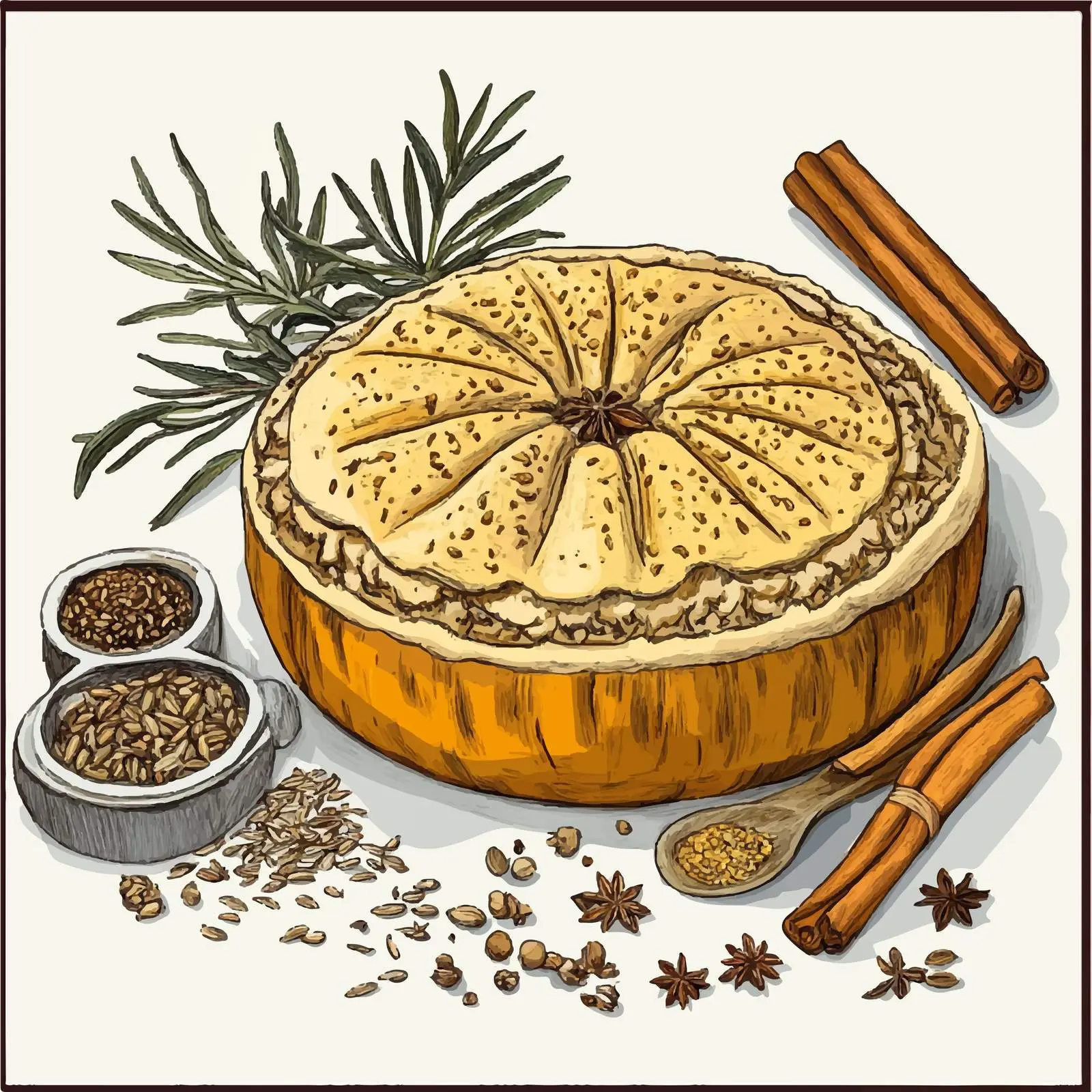 Traditional Azerbaijani Gogal Sketch — free download from Dotvec